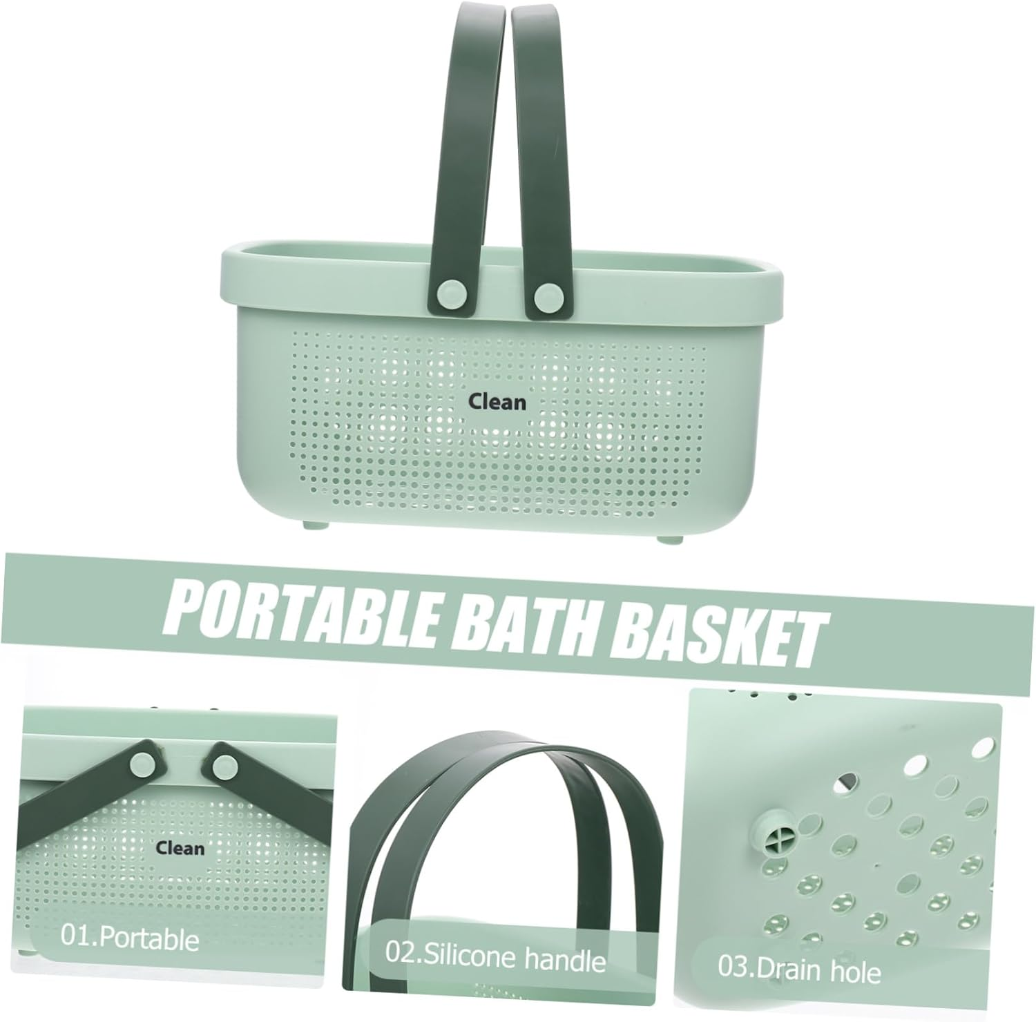 BESTYASH Toiletries Basket Double Handle Storage Bin for Bathroom Pantry Collapsible Washing Basket Organizer for Daily Necessities image number 4