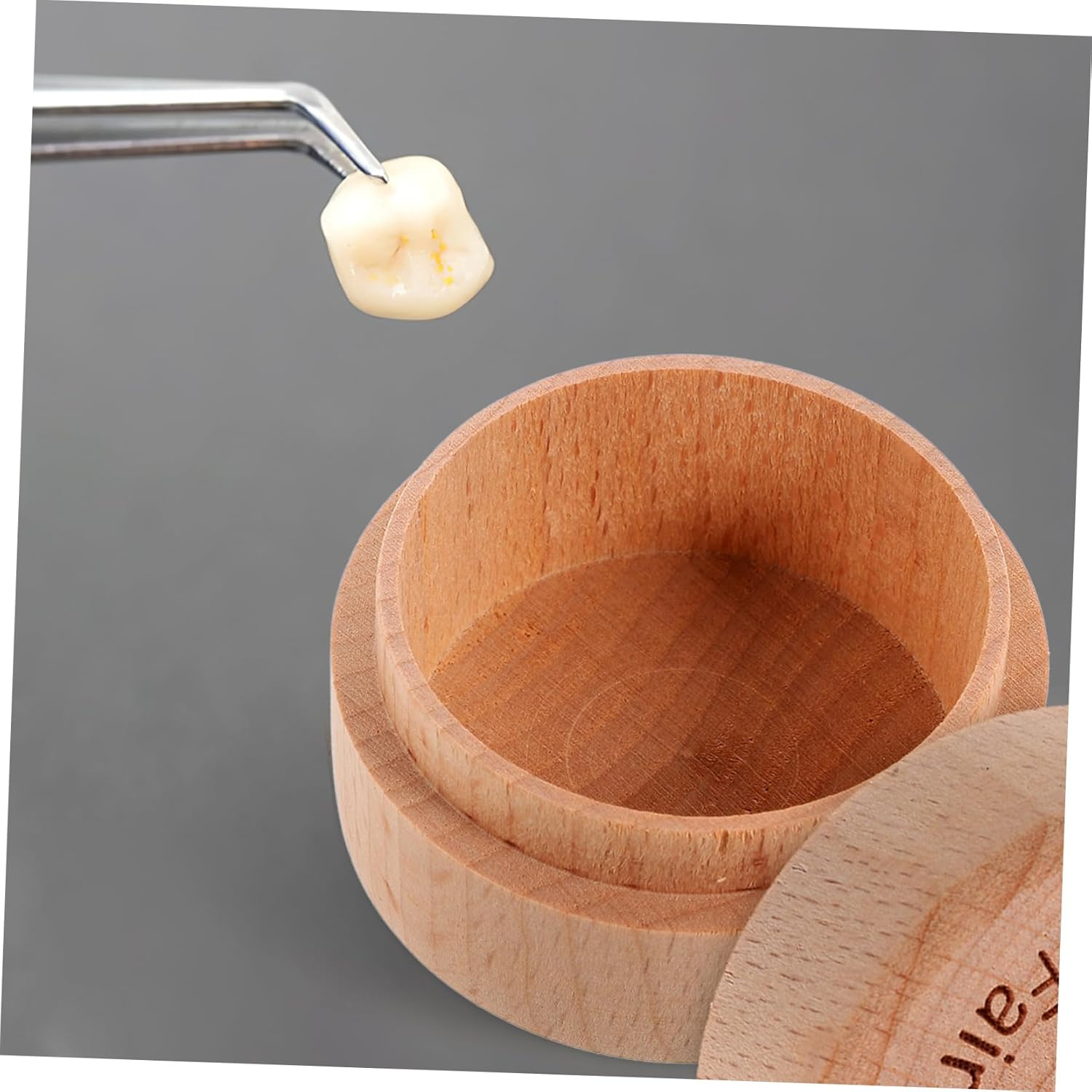 ULTECHNOVO Wooden Deciduous Tooth Box for Boys and Girls Tooth Holder Storage Container Box Collection and Keepsake Preservation image number 1