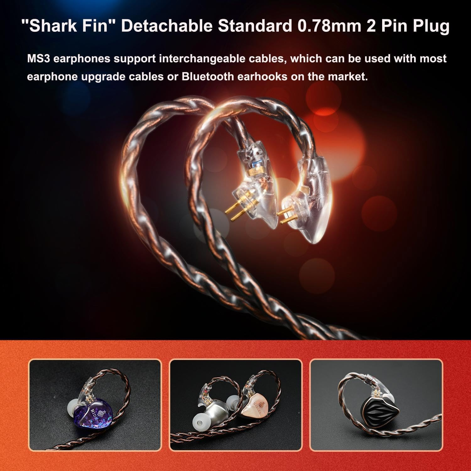 Hidizs MS3 Hifi IEM Earbuds - Dual Magnetic Circuits & Dual Cavities in Ear Monitor, 4BA 1DD, Detachable 0.78Mm 2 Pin Cable for DJ Audiophiles, Musicians image number 2