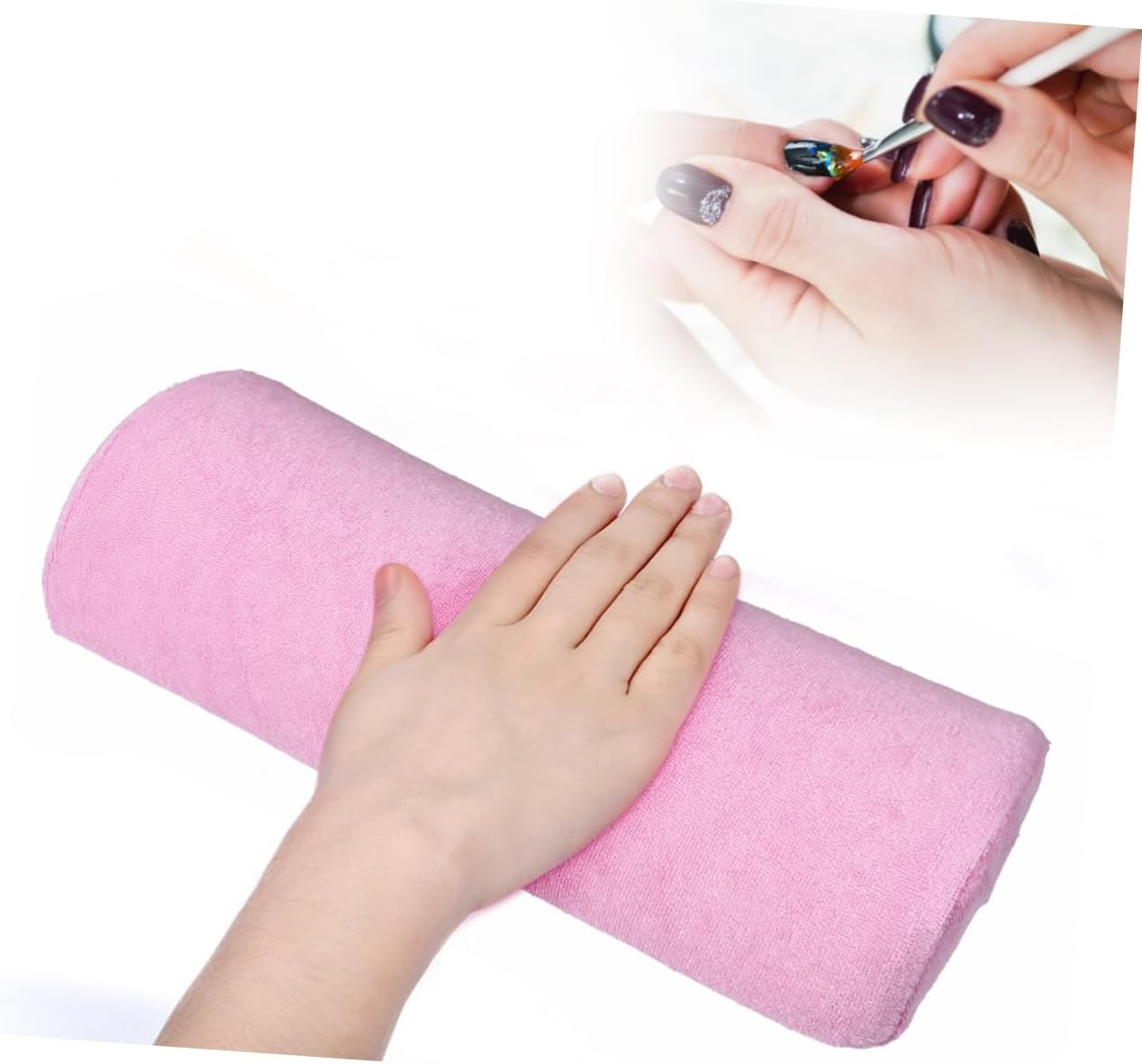 Anneome Nail Art Hand Pillow Removable Washable Towel Flannelette Sponge Arm Rest Cushion for Manicure Nail Techs at Home and Salon image number 2