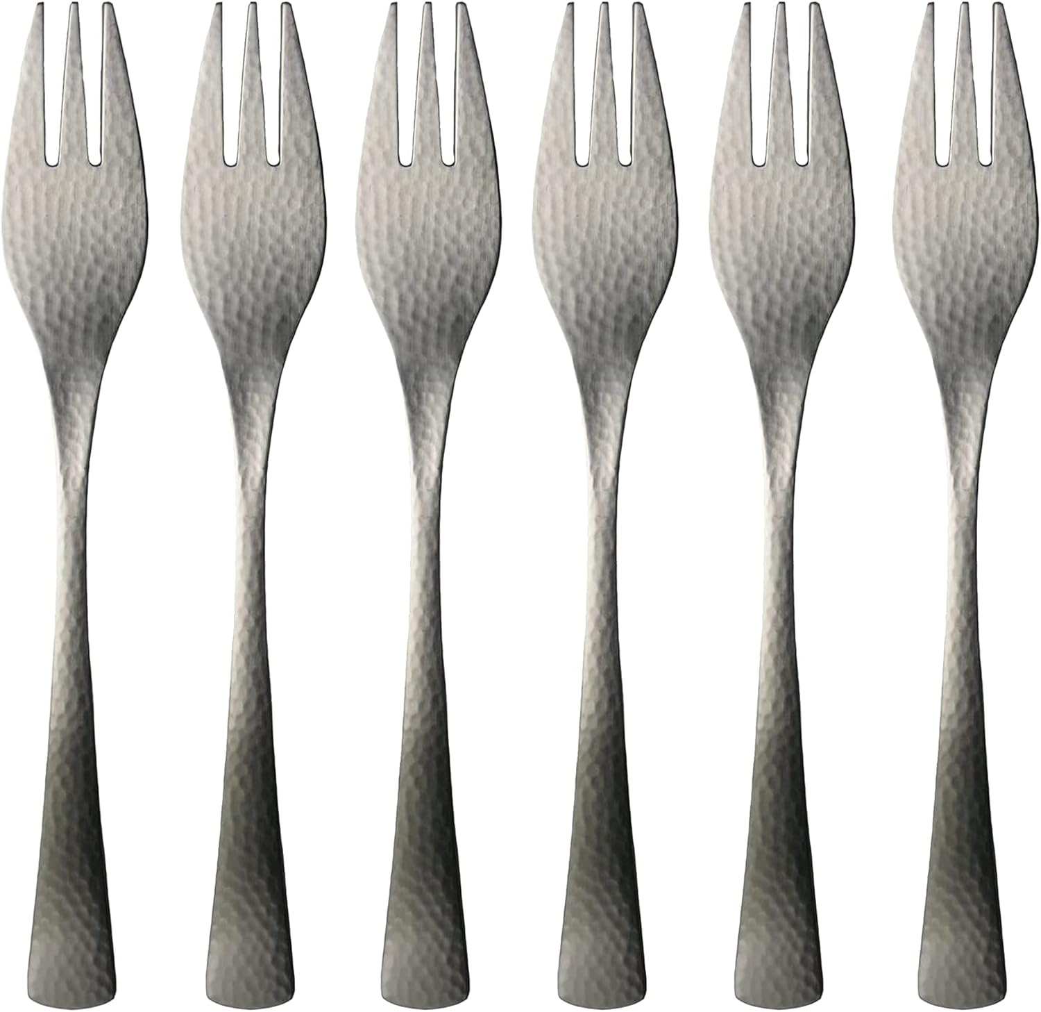 Nagao Japanese and Western Eclectic Dinner Fork, 7.5 Inches (19 Cm), 5 + 1 Piece, 18-8 Stainless Steel, Hammered Made in Japan image number 1