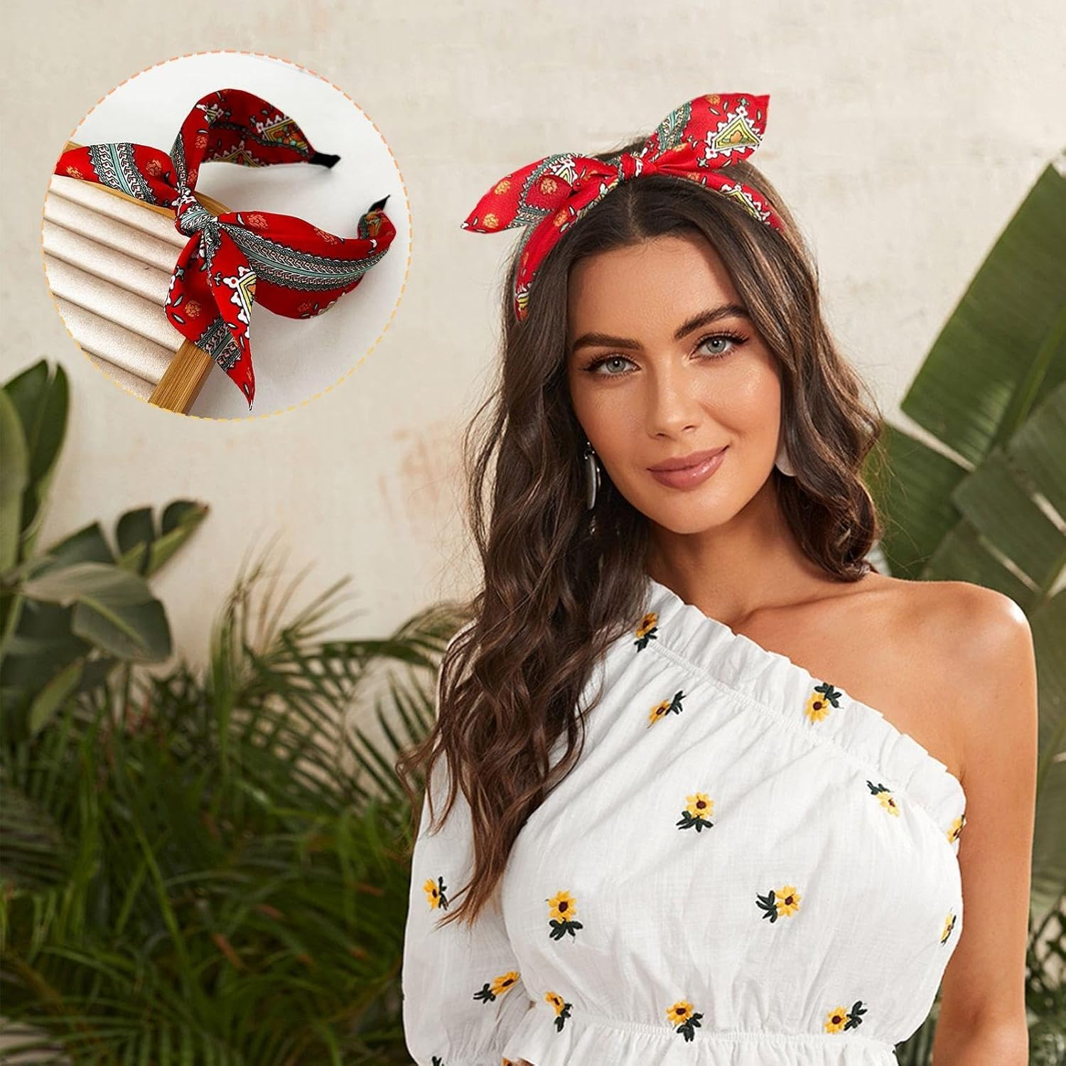 3 X Bow Bands and 3 X Elastic Hair Rings, Retro Hair Accessories, Fashionable and Personalised Hair Accessories, Hairstyle Decorations. image number 1