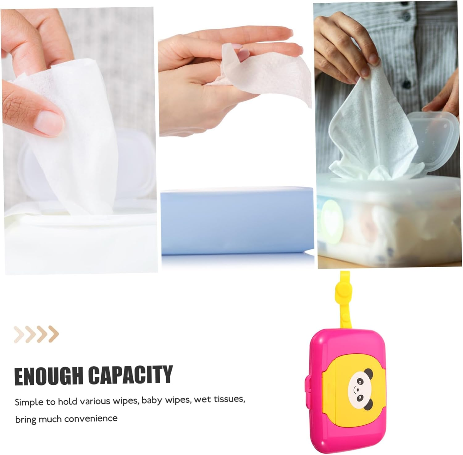 Portable Wet Wipes Box Panda Design for Travel Use Lightweight and Compact for Go Hygiene Includes Dispenser for Easy Access