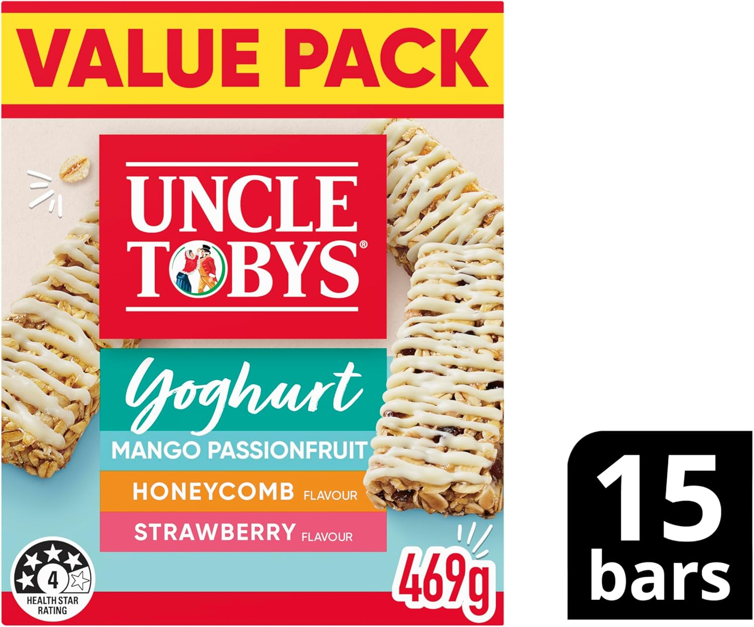 Uncle Tobys Strawberry Yoghurt Muesli Cereal 15 Bars (75 Count, Pack of 5) image number 2