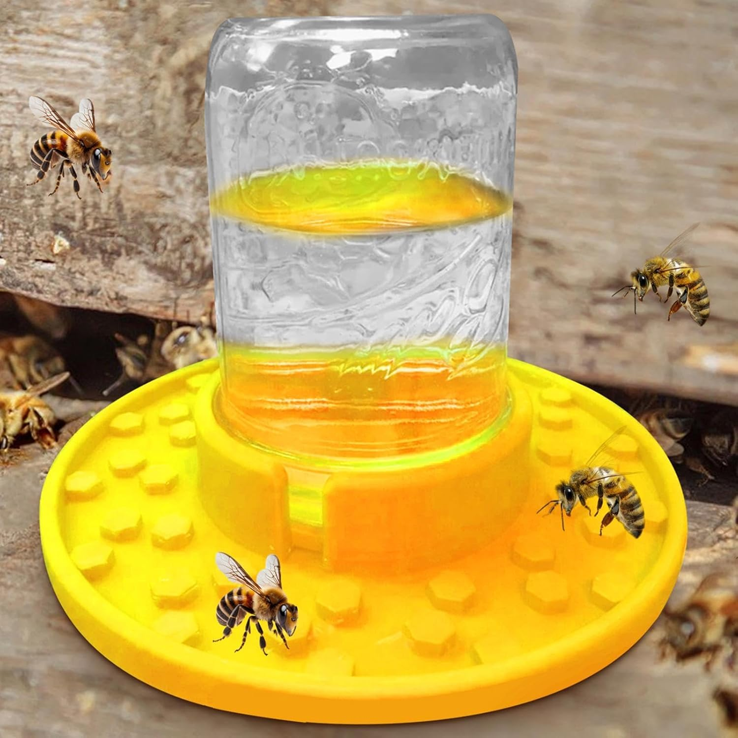 Bee Watering Station Jar, Jar Bee Feeders for Hives | Hive Entrance & Feeder, Honey Bee Feeder, Used to Feed Water or Sugar Syrup, Bee Cups for Thirsty Pollinators image number 6