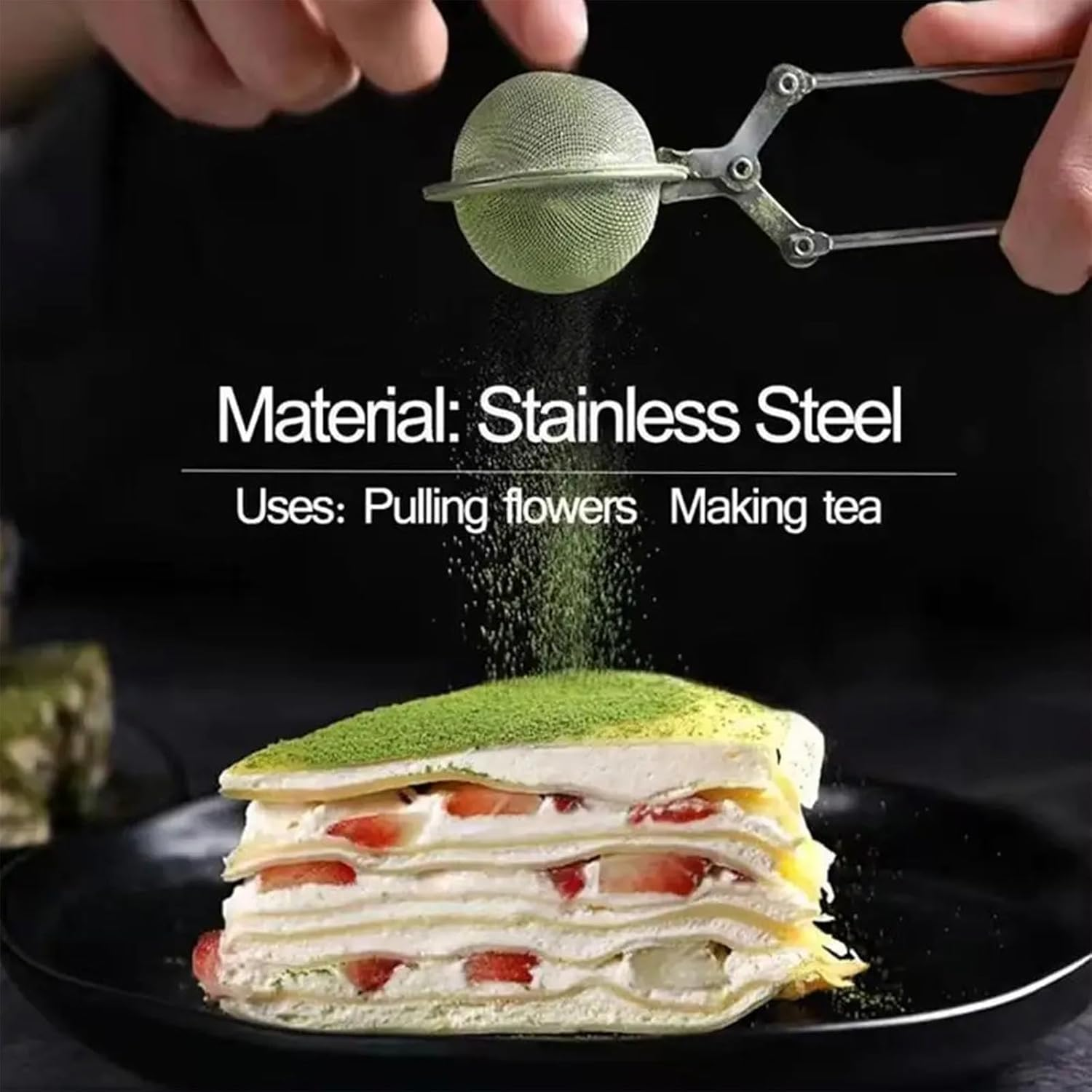 4PCS Snap Ball Tea Strainer,Stainless Steel Spoon Tea Ball Infuser Filter image number 4