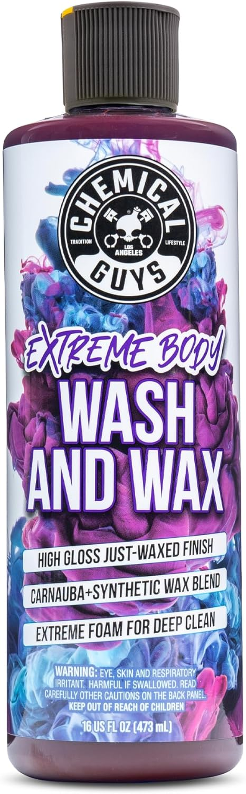 Chemical Guys Extreme Bodywash & Wax Car Wash Soap 473Ml (2 Pack) &ndash; Foaming Grape-Scented Shampoo with Carnauba Wax &ndash; Ph Balanced, Safe for Foam Cannons, Buckets &ndash; for Cars, Motorcycles, Rvs & More image number 1