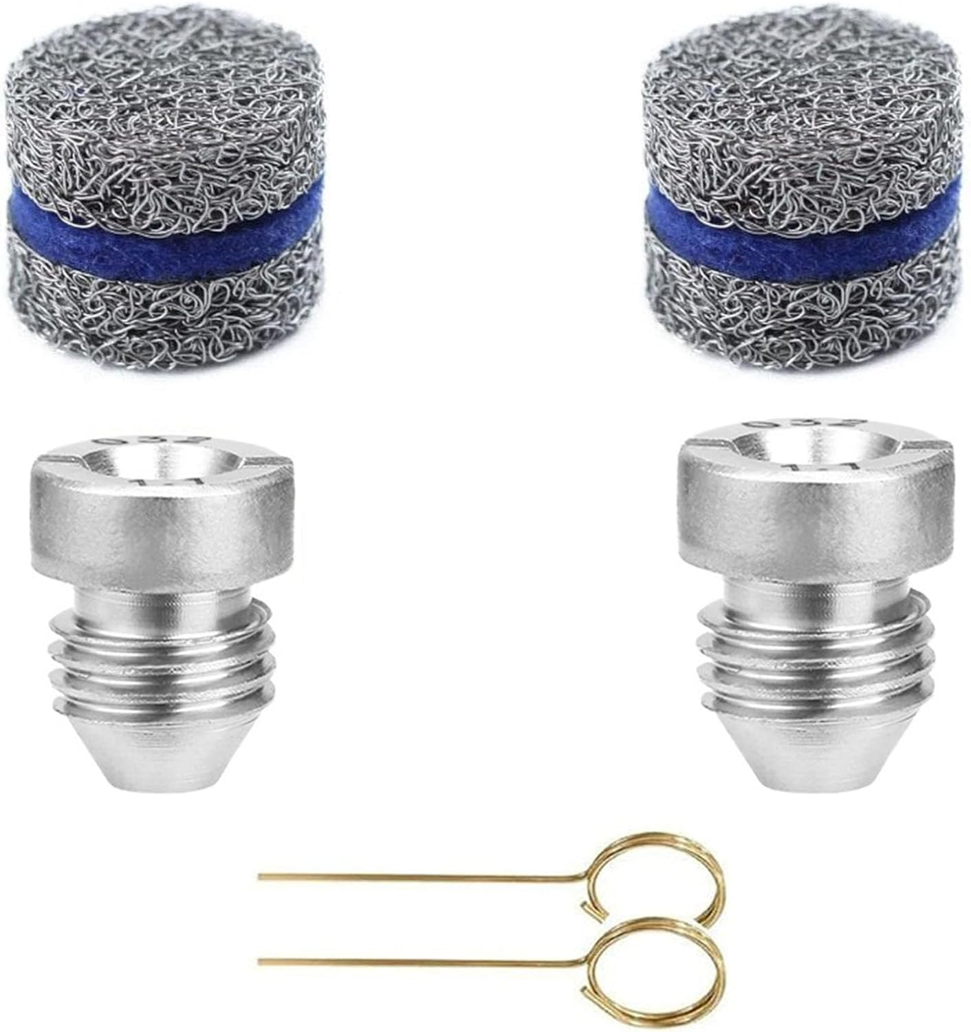 2 Sets 1.1Mm Foam Cannon Nozzle Kit - Universal 0.04In Thread Orifice & Mesh Net Replacement Parts with Cleaning Tools image number 6