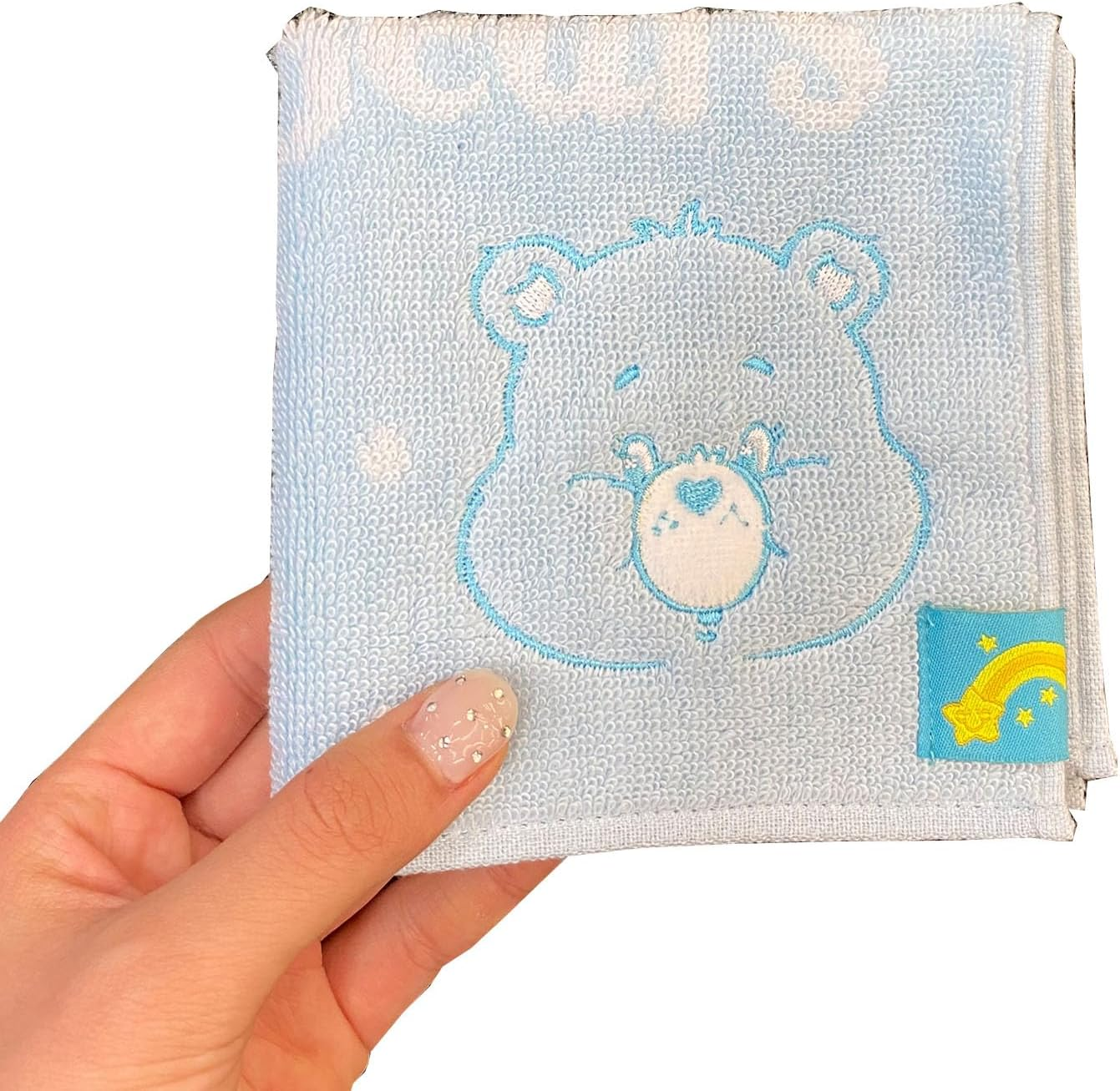 Marushin 5545001900 Mini Towel, Care Bear, Blue, Pastel Dot Face image number 6