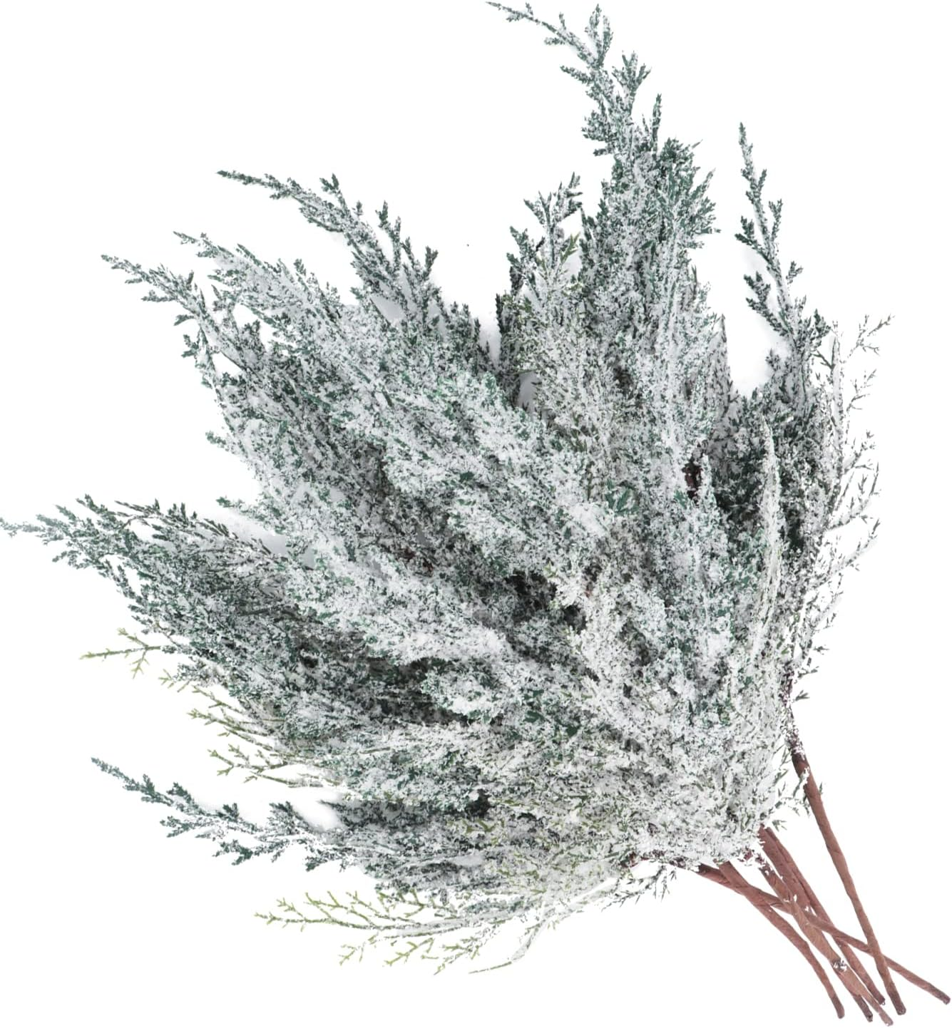 6 Pieces Frosted Artificial Cedar Pine Branches Sprigs 17" Snowy Faux Cedar Twig White Winter Greenery Stems Pine Picks Cedar Spray for Christmas Tree Craft Wreaths Garlands Holiday Season Decor (6) image number 5