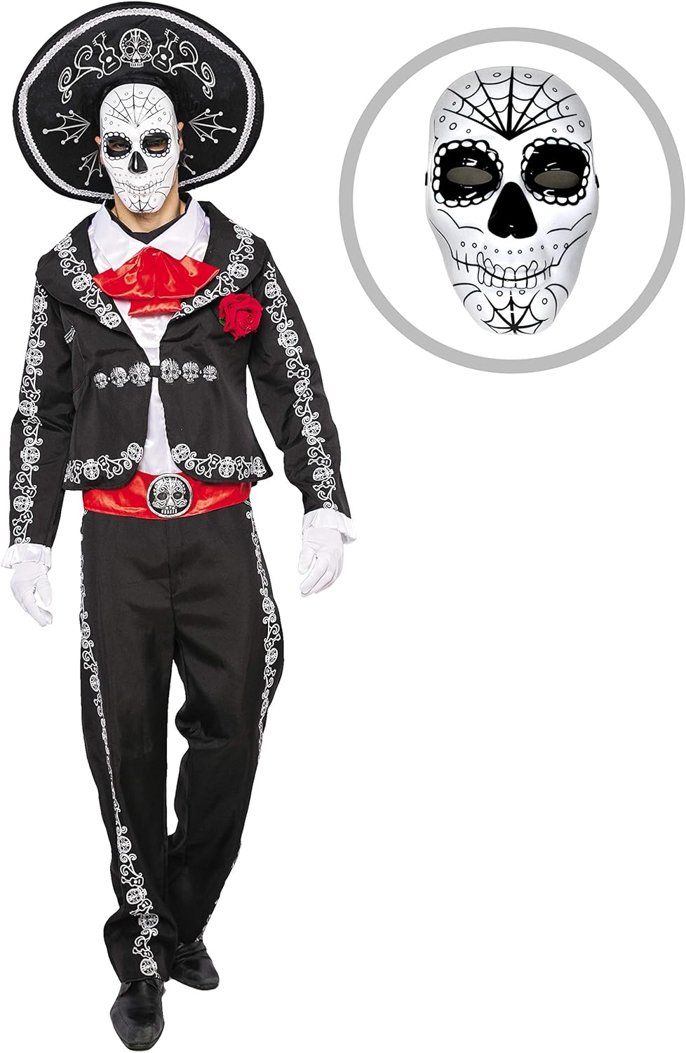 Spooktacular Creations Halloween Mens Day of the Dead Costume, Mariachis Skeleton Costume image number 1