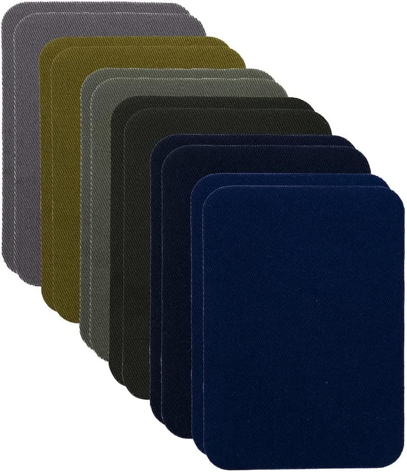 Johnson & Smith Iron on Patches - 12-Piece Iron on Patch for Clothing, Pants Repair - Adhesive Fabric Patches - Easy to Use, No Sewing Needed - Cool Rectangle Patches &ndash; Green and Navy image number 6
