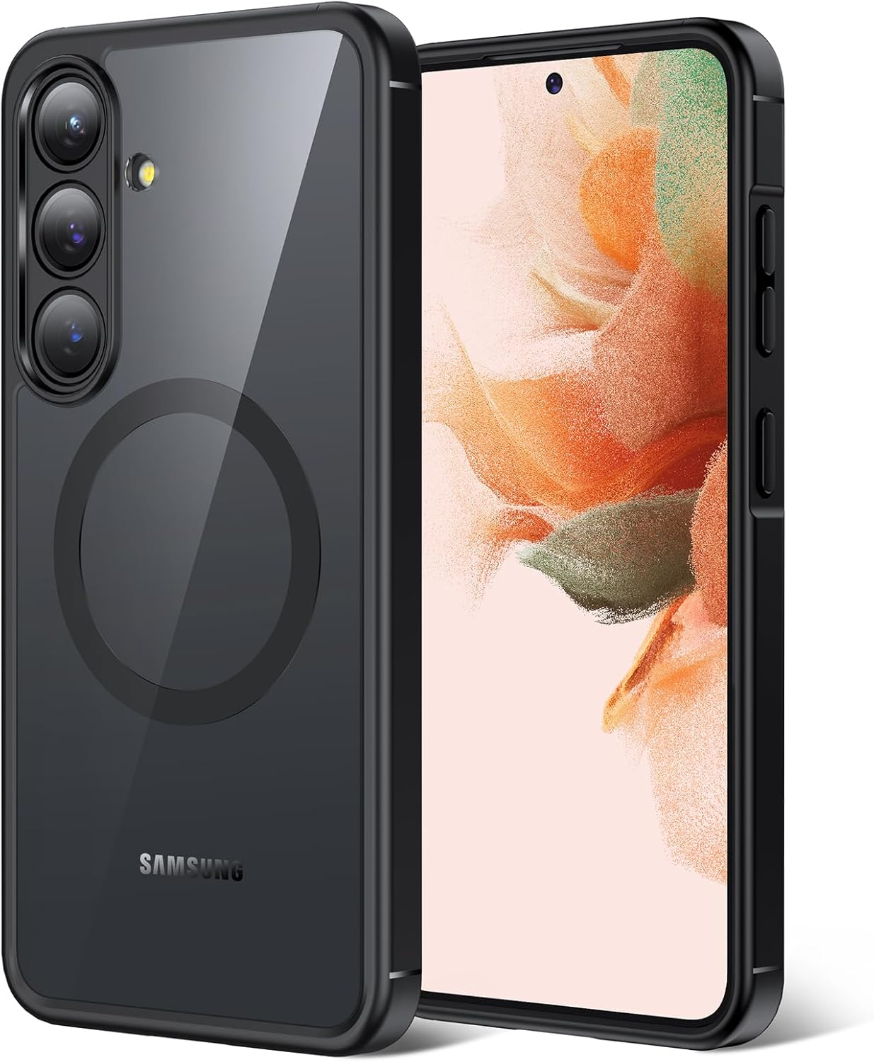 TAURI for Samsung Galaxy S25+ / S25 plus Case, Compatible with Magsafe, Military-Grade Protection, [Anti-Yellowing] Shockproof Transparent Back Magnetic Phone Cover - Clear image number 4