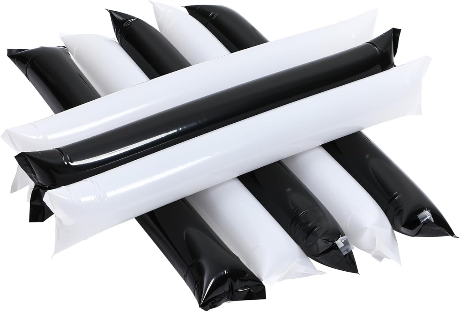 WOONEKY Inflatable Cheering Sticks and Noisemakers Thickened PVC Material Concert Party Sports Event Cheering Accessories 24Pcs White Black for Outdoor Fan Support image number 5