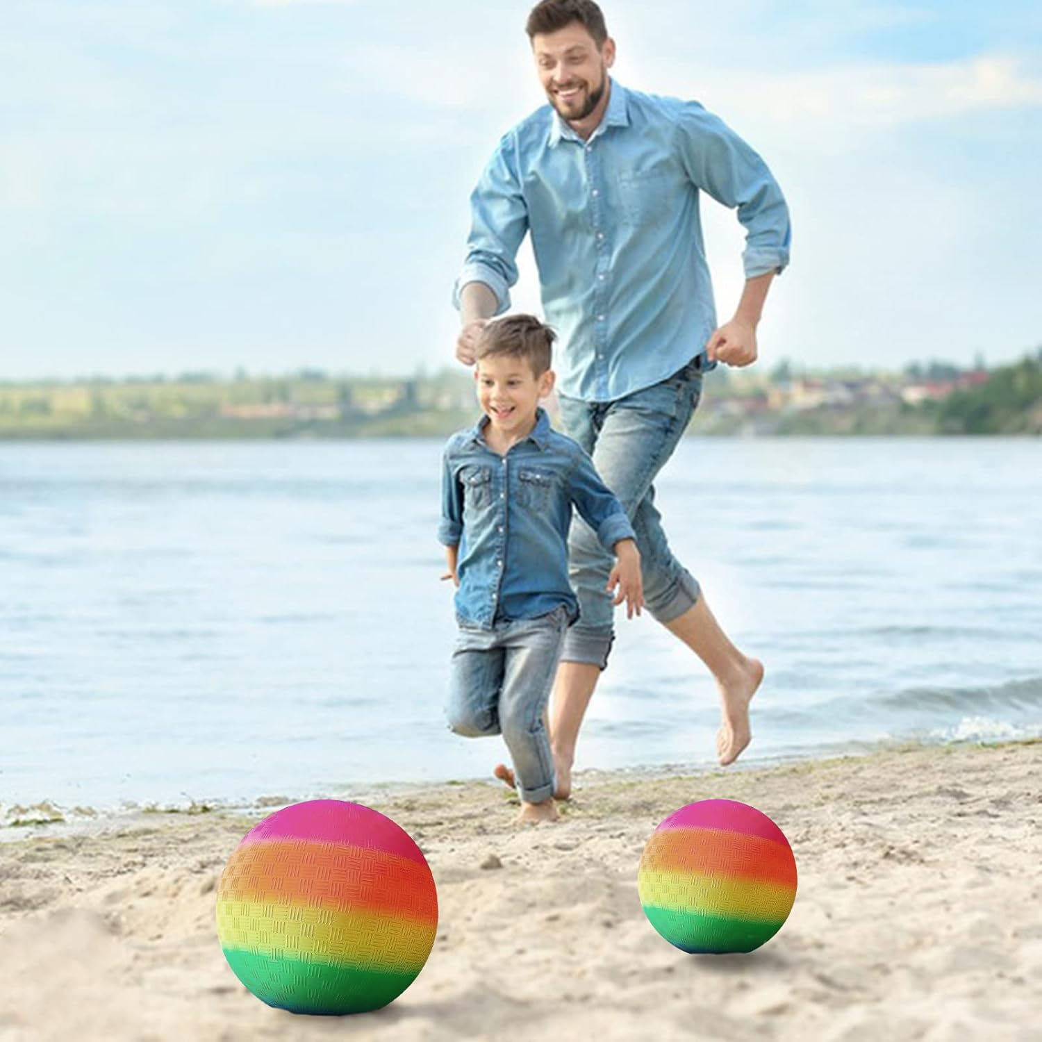 KERANEET Bouncy Kickbal Children'S Play Ball Water Ball Football for Indoor Outdoor Use image number 5