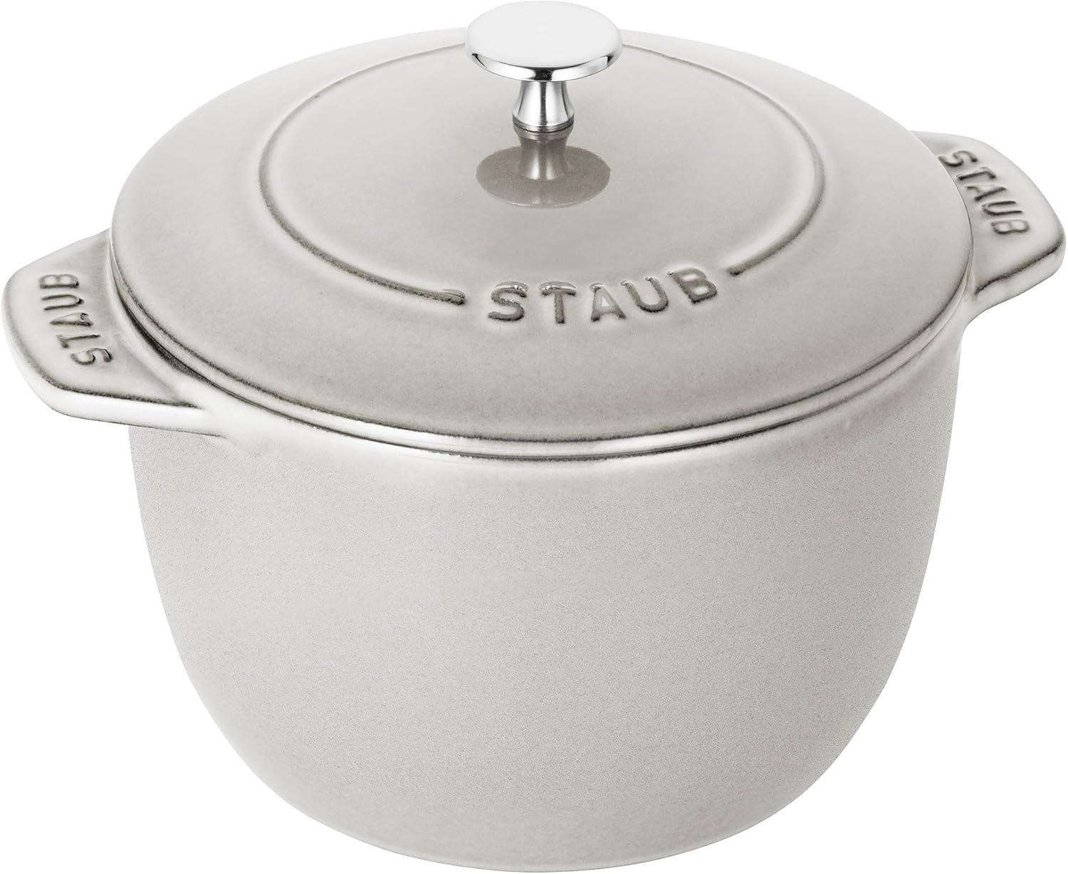 Staub La Cocotte De Gohan 40509-703 La Cocotte De Gohan Gray M 6.3 Inches (16 Cm) Rice Pot, 2 Pieces, Paint, Cast Iron Pot, Induction Compatible, Rice Cooker
