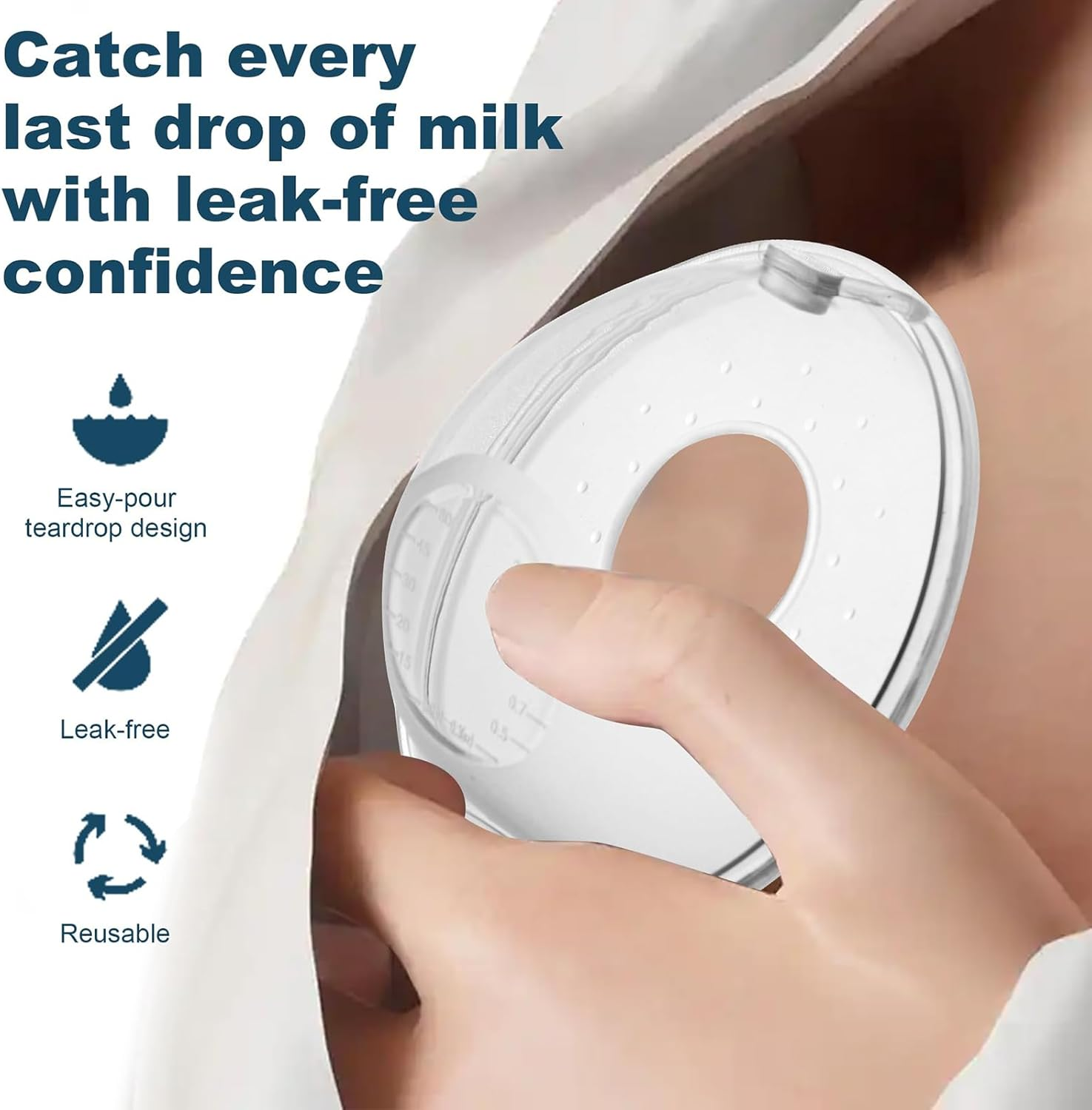 EP Leben Breast Milk Collector, Wearable Breastfeeding Breast Pumps, Breast Milk Shells Made from Bpa-Free and Food-Safe Silicone (2Oz/60Ml,2 Pcs) image number 2