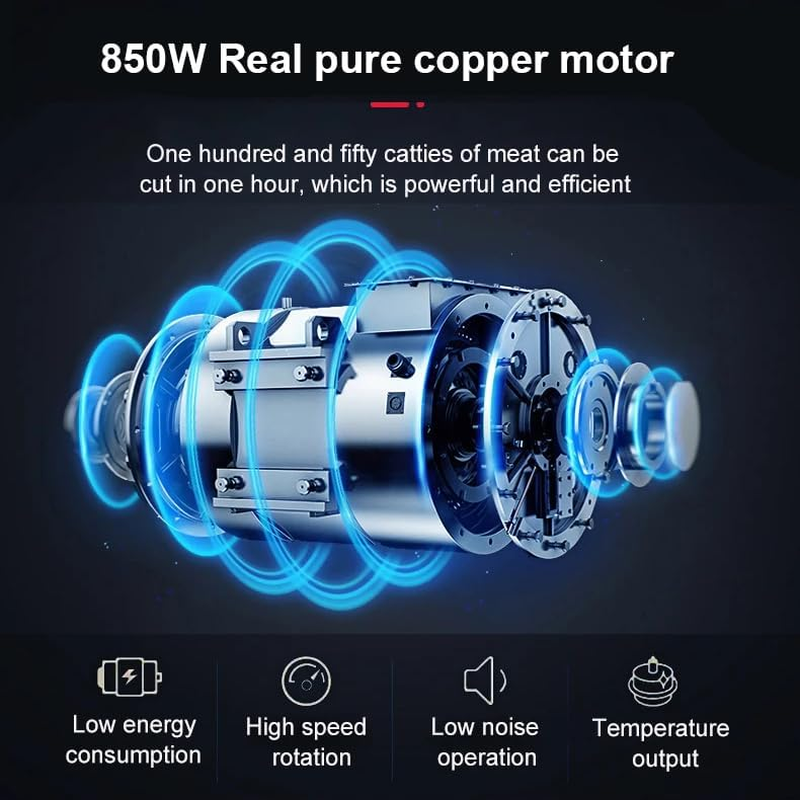 Commercial Meat Cutter Machine, 850W Electric Stainless Steel Meat Cutter Machine, Easy to Clean, Stainless Steel Automatic Vegetable Chopper for Household, Commercial image number 4