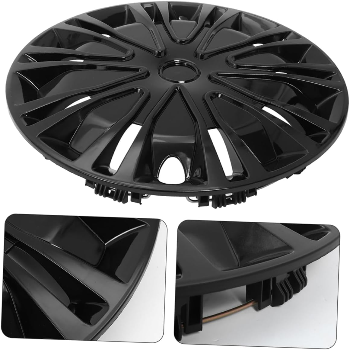 GETAJGHSD 15-Inch Car Hubcaps Decorative Wheel Hub Covers Full Black Rim Caps Universal Automotive Wheel Covers for Vehicle Exterior Trim