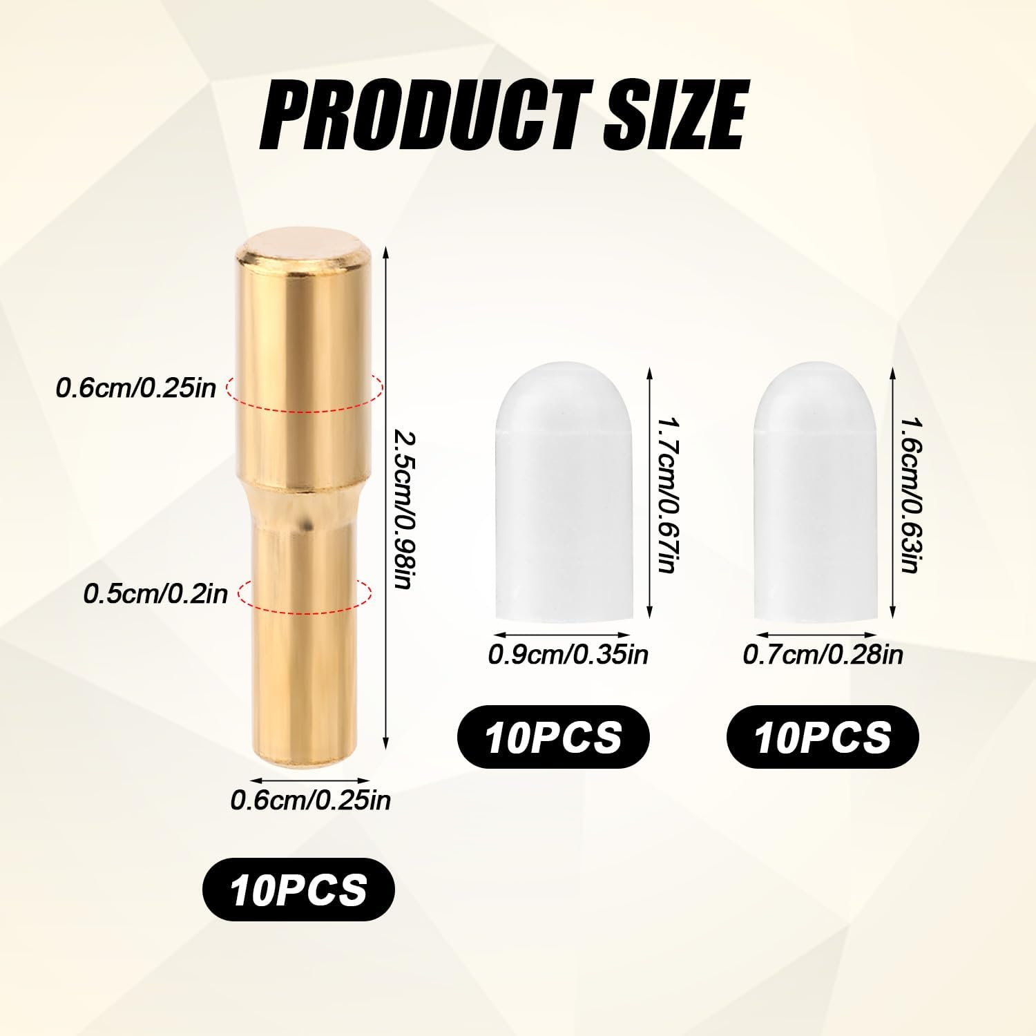 10Pcs Shelf Pegs, 5Mm 1/4 Inch Brass Shelf Support Pegs with 20 Anti-Slip Silicone Covers Bookcase Shelf Pins Cabinet Shelf Pegs for Bookshelf Wood Glass Boards image number 3