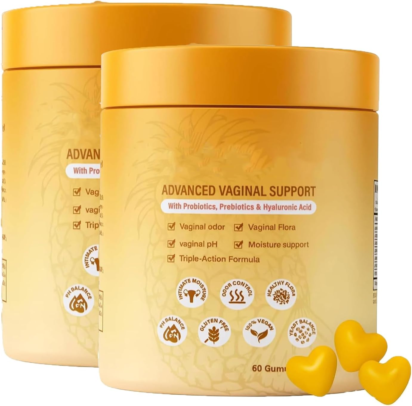 Women'S Probiotic Gummies for Vaginal Health,Ph Balance & Freshness, Berry Flavor, 60 Count,2Pcs