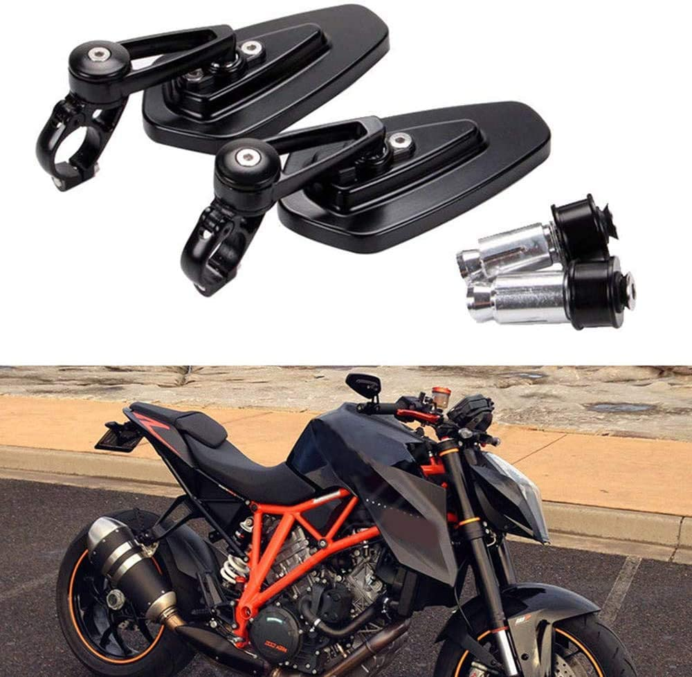 Black Motorcycle Bar End Mirrors Rear View CNC for Honda GROM MSX125 CB500F Kawasaki Z125 Pro Z650 Z750 Z800 Z900 ER6N ER6F Yamaha MT-03 MT-07 FZ-07 MT-09 FZ-09 MT-10 FZ-10 MT-25 FZ6 FZ8 FZ6R