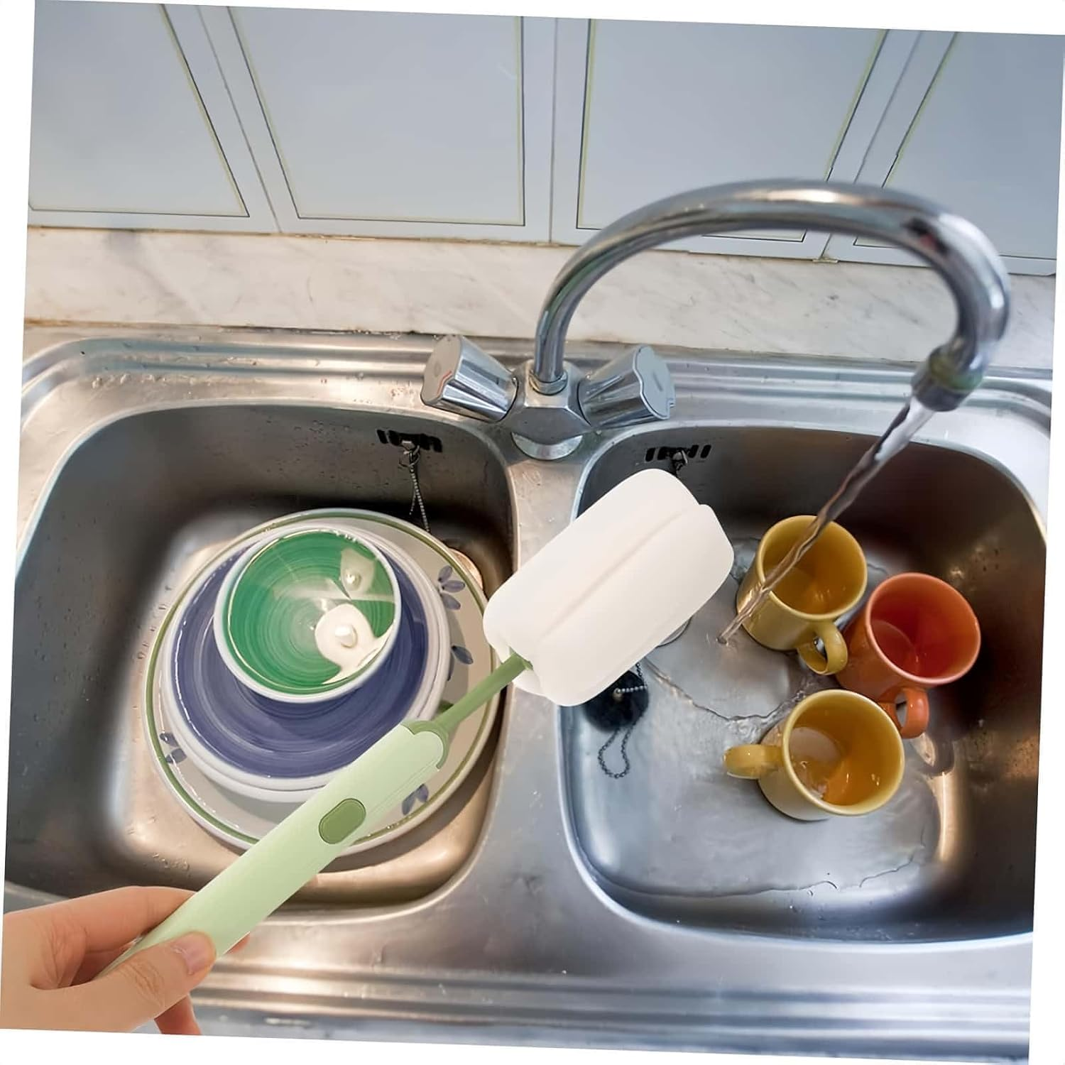 ARREBOL 3 Pack Bottle Cleaning Brush, Detachable & Scratch-Free Sponge Brush for Water Bottles, Glassware, Cups & Thermos image number 4