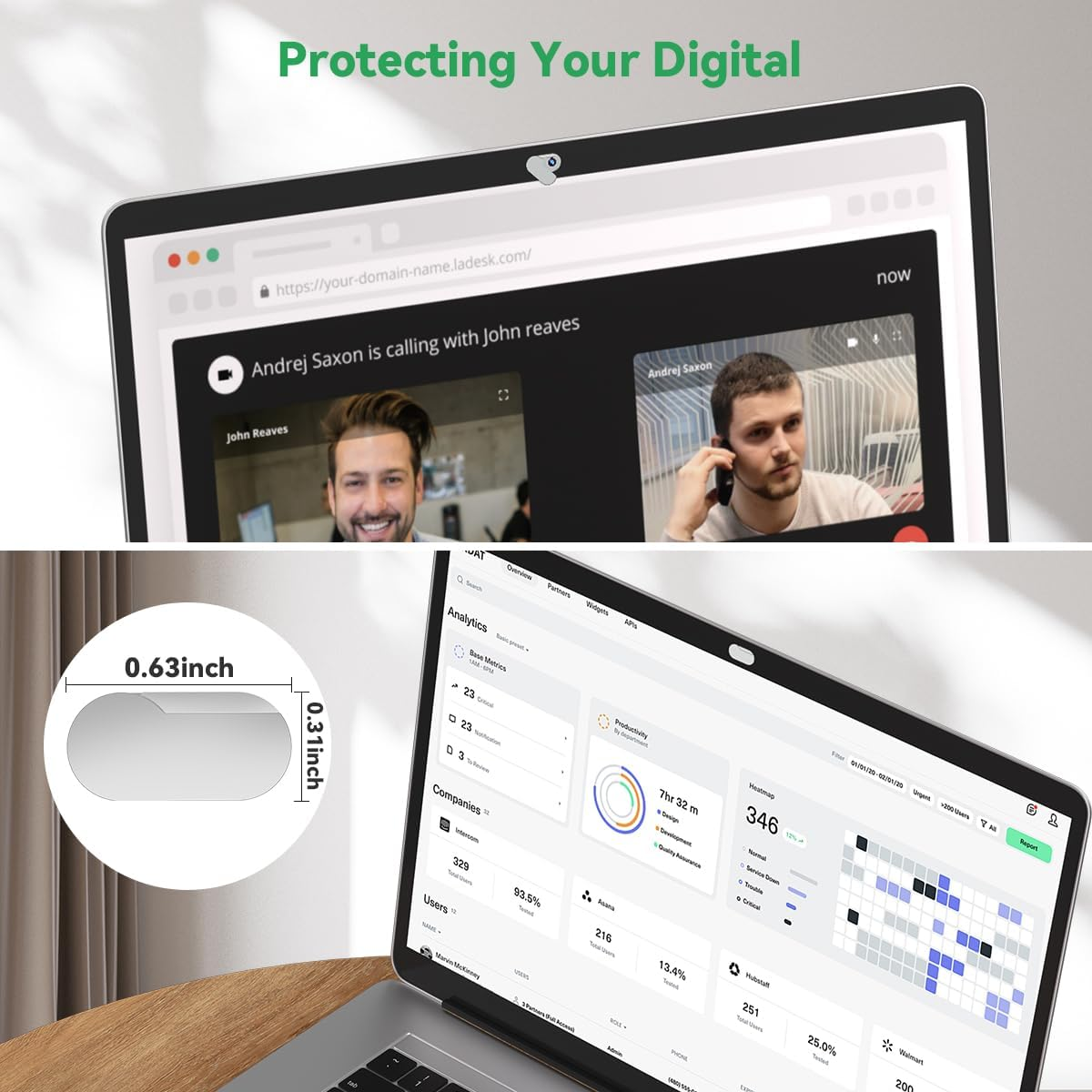 Cloudvalley Webcam Cover, Durable Metal 0.015 Inch Ultra-Thin Web Laptop Privacy Camera Covers for Macbook Air Pro, Ipad PC, Iphone Pad Smartphones, Flip Computer Accessories, 2-Pack Silver - Black image number 2