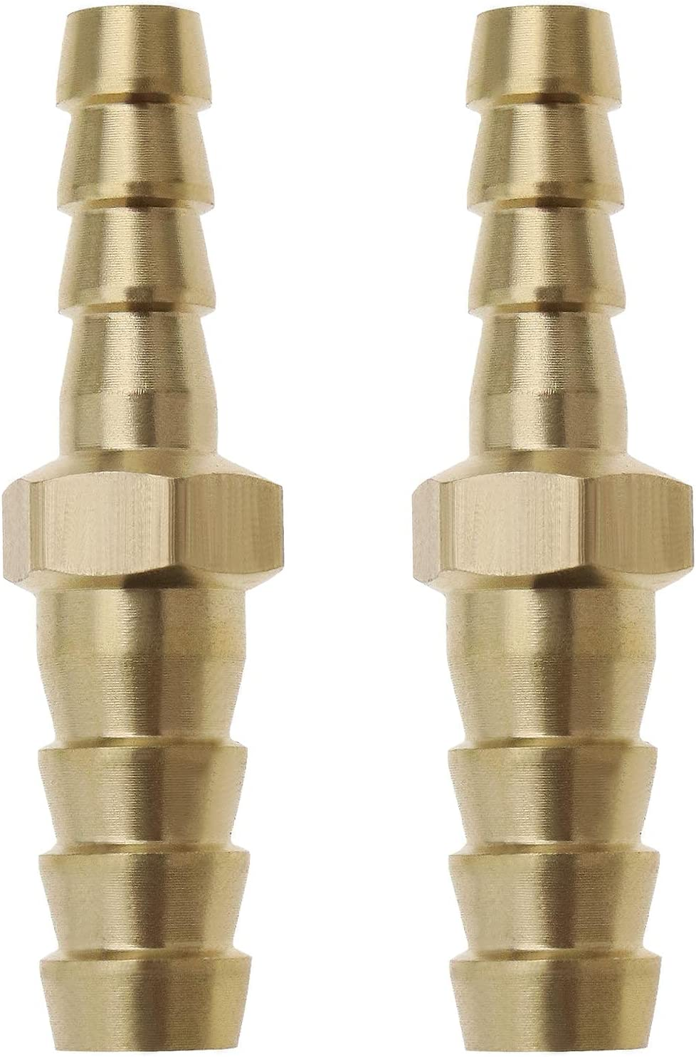 Emsea 2Pcs 8Mm to 6Mm Barb Reducer Tube Mender Splicer Joiner Union Brass Fitting image number 1