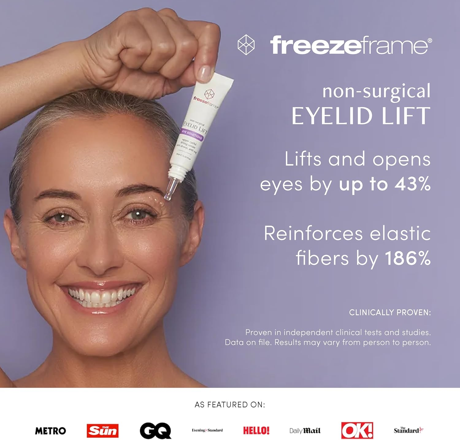 Freezeframe - EYELID LIFT, Clinical Lifting Eye Gel and Eye Serum, Visibly Lifts the Appearance of Sagging Eyelids and Visibly Opens Eyes, Anti-Droop, Anti-Sag Treatment with Bio-Mimetic Peptides and Hyaluronic Acid (15Ml) image number 1