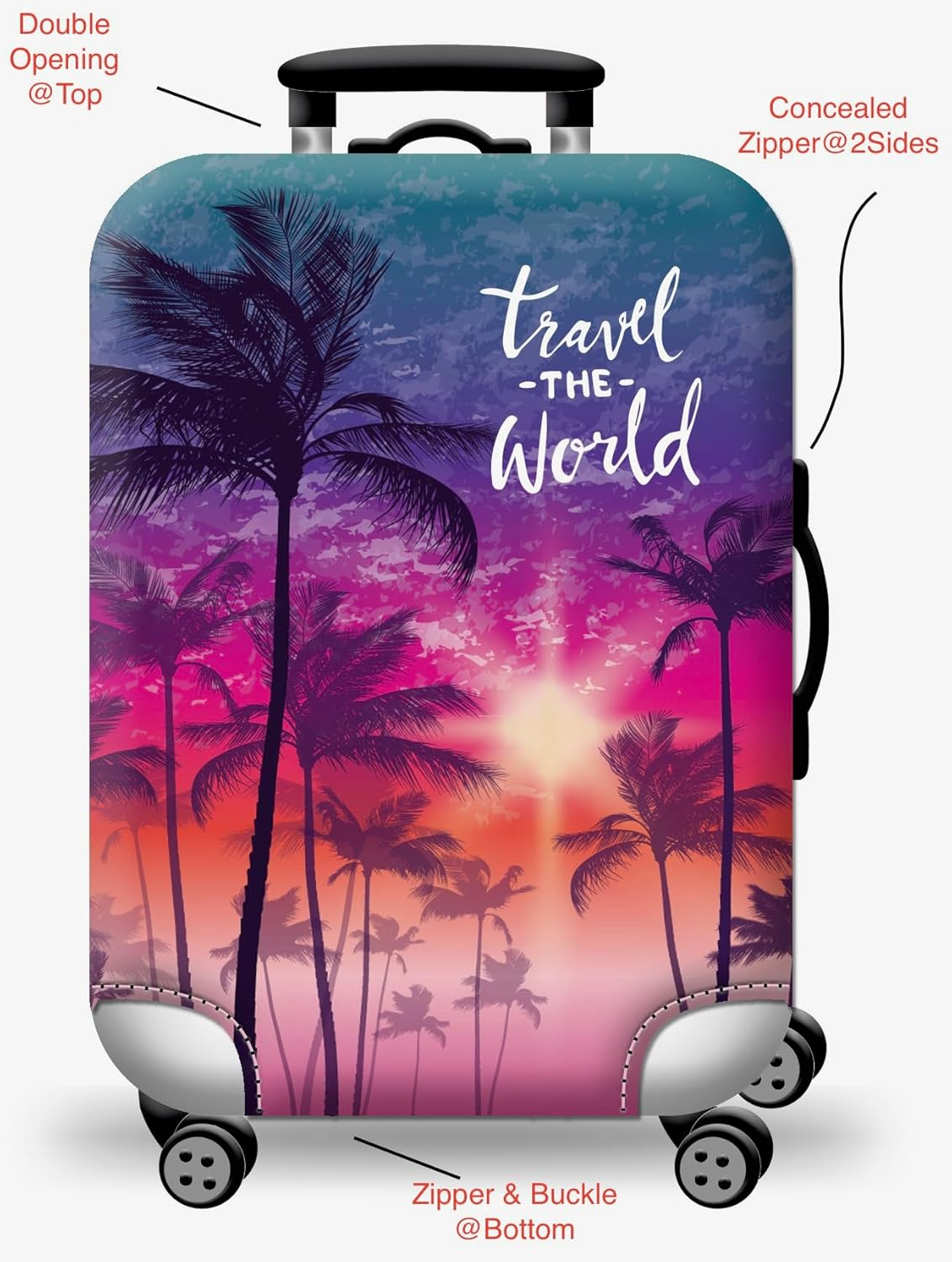 Luggage Cover Suitcase Protector Baggage Covers Travel Accessories Hard Shell Case Protectors Extra Duribility image number 6