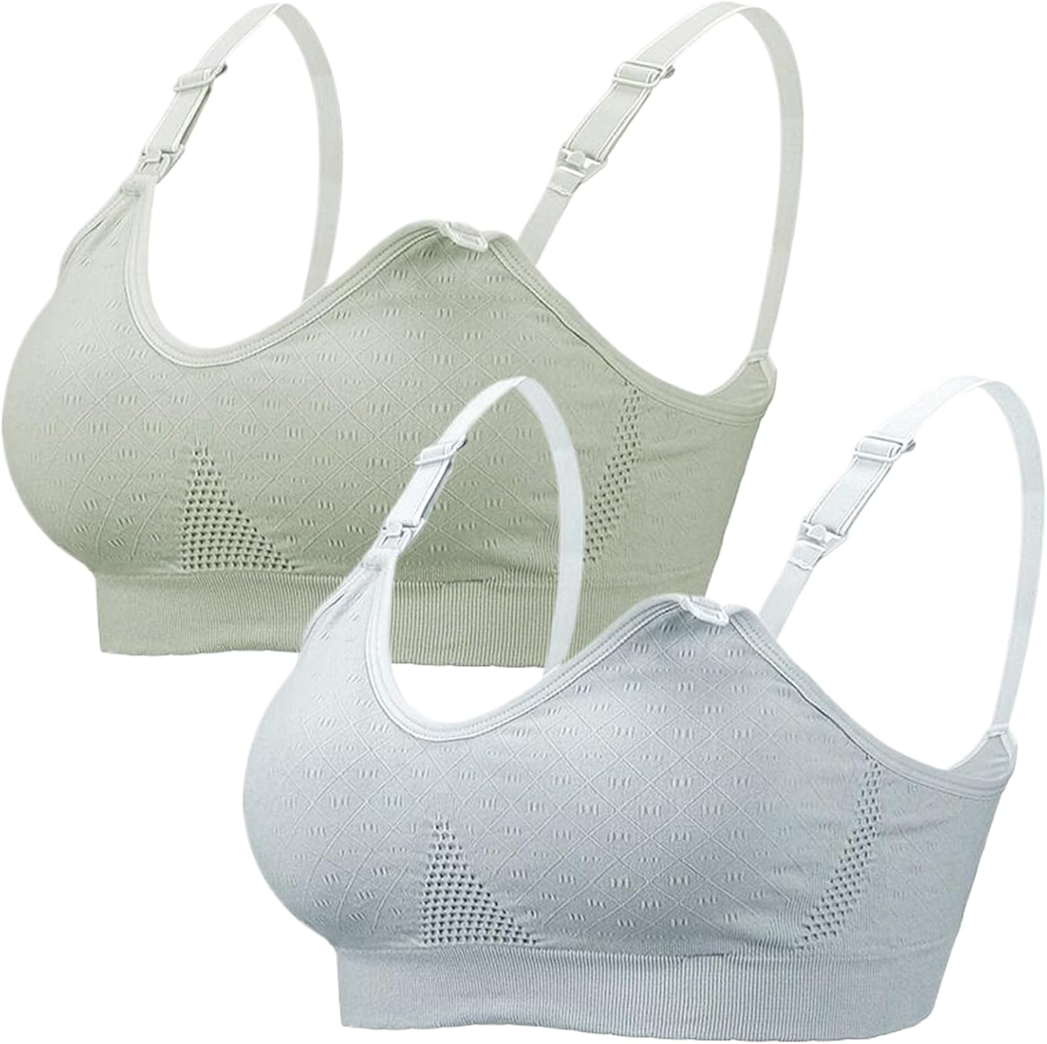 Dress Cici Front Clasp Nursing Bra, Wireless Padded Feeding Bras, 2 PCS