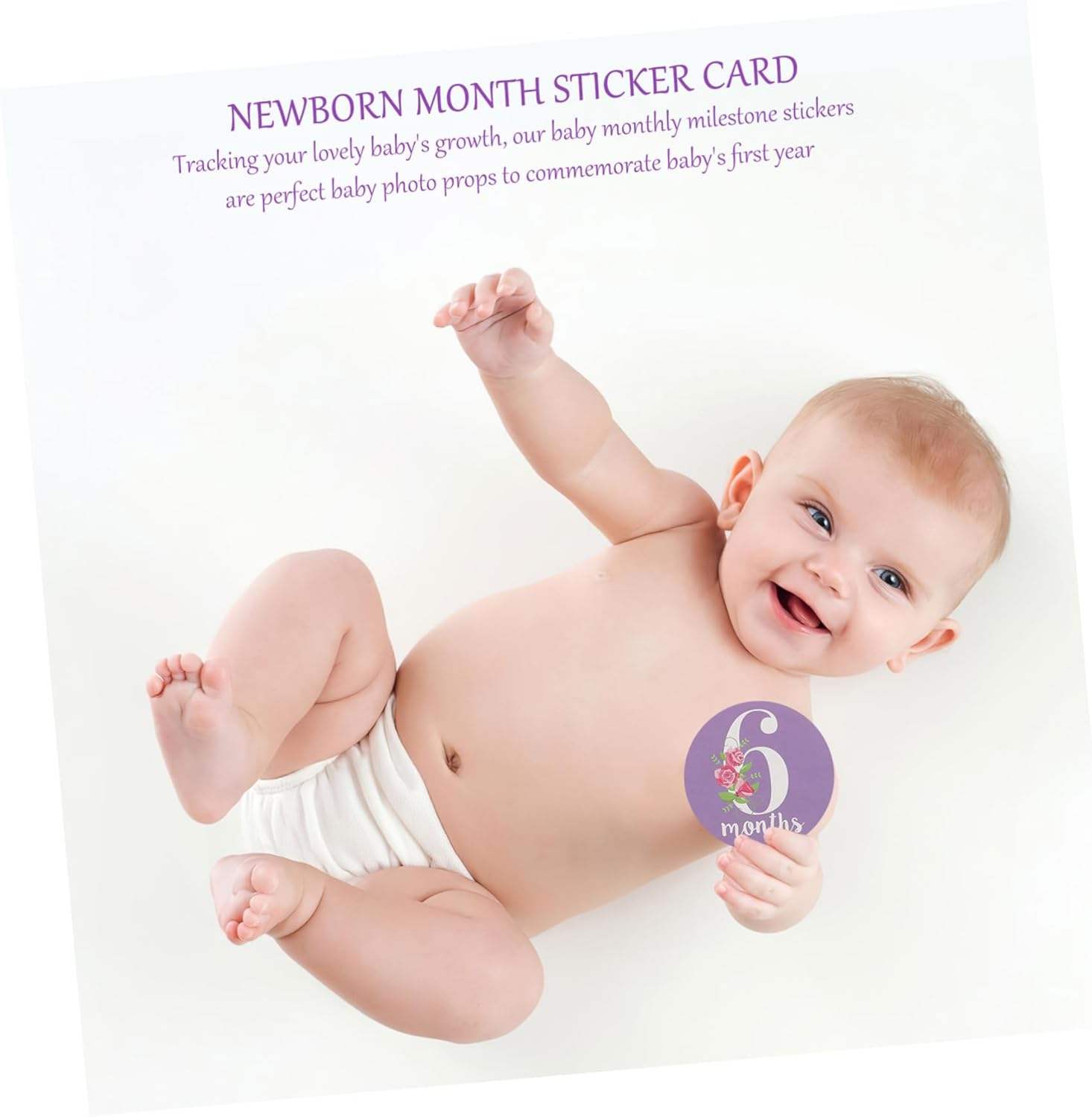 12Pcs Milestone Sticker Cards for Newborn Monthly Photo Prop Decor Adorable Boy Girl Belly Stickers Creative Newborn Monthly Paste image number 2