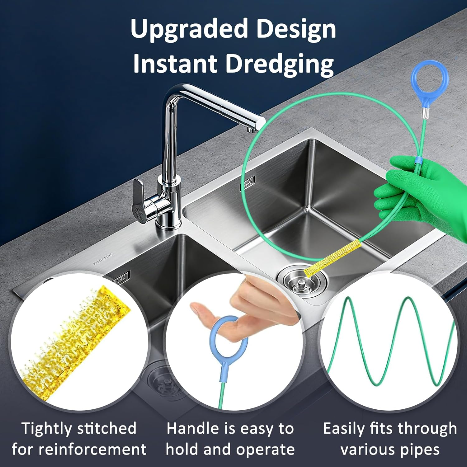 6 Pieces Pipe Cleaning Spiral, Drain Cleaner Spiral, Spiral Drain Pipe Cleaning, Drain Spiral, Drain Cleaner Brush, 90 Cm Hair Catcher, for Bathtub, Sewer Channels, Sink image number 2