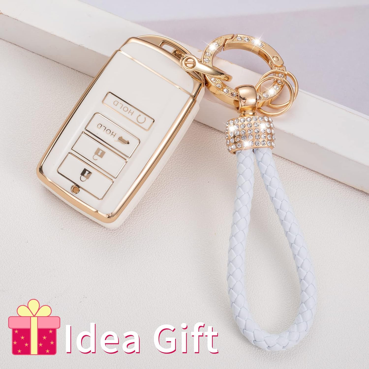 Gematay for Acura Key Fob Cover with Keychain Lanyard, Soft TPU Key Case Protection Compatible with Acura CDX RDX RLX NSX TLX TLX-L Smart Remote Key Holder image number 4