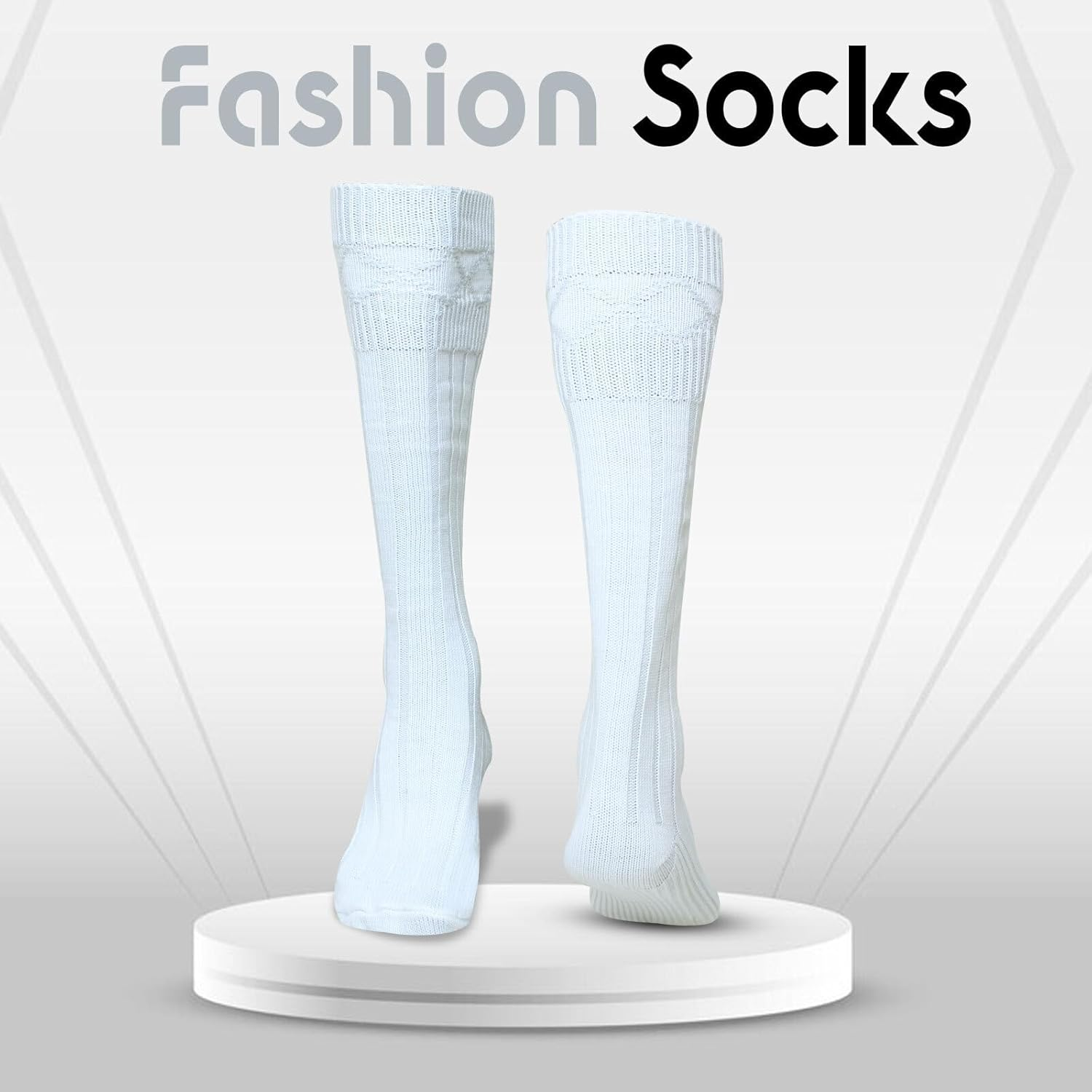 Scottish Highland Kilt Hose for Men, Ribbed Socks for USA Shoe Sizes, Wool Blend