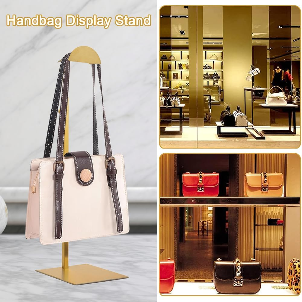 2 Pack Handbag Rack Adjustable Metal Display Stand Stainless Steel Hand Bag Display Single Hanging Hook Clothes Hanger Accessories (Gold) image number 4
