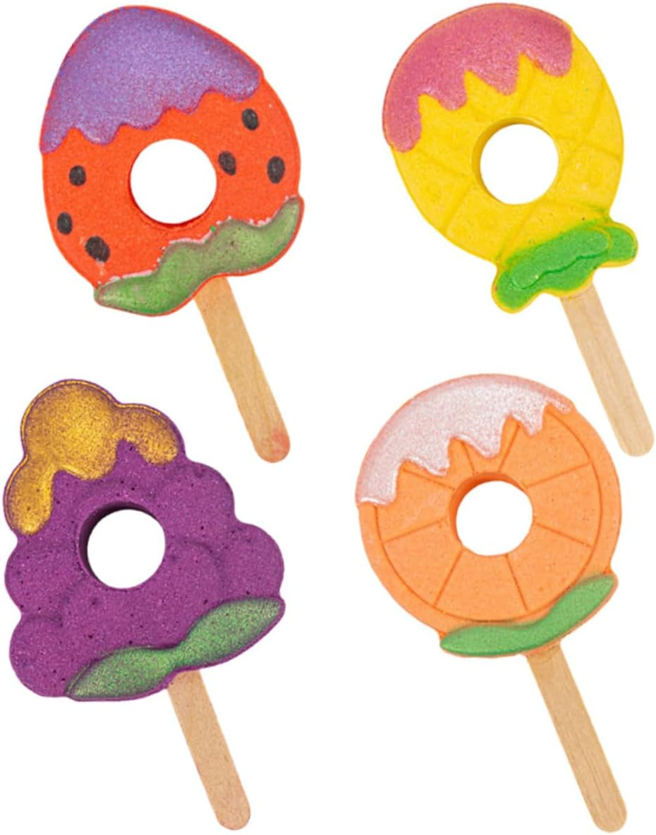 KOMBIUDA Natural Bathing 4Pcs Travel Bath Salt Fruit Bubble Bath Ball Safe Refreshing image number 6