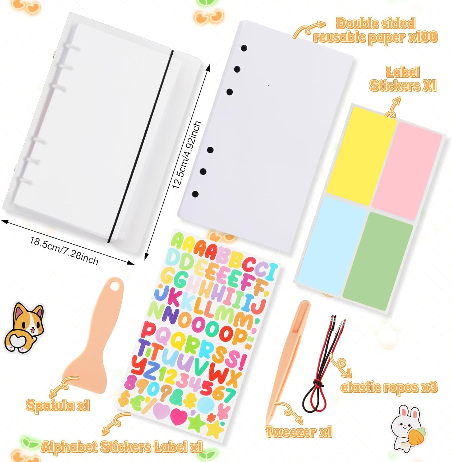 Reusable Sticker Book 100 Sheets Sticker Collecting Album Sticker Collection Accessories Activity Sticker Album for Collecting Stickers, Labels, A6 image number 4