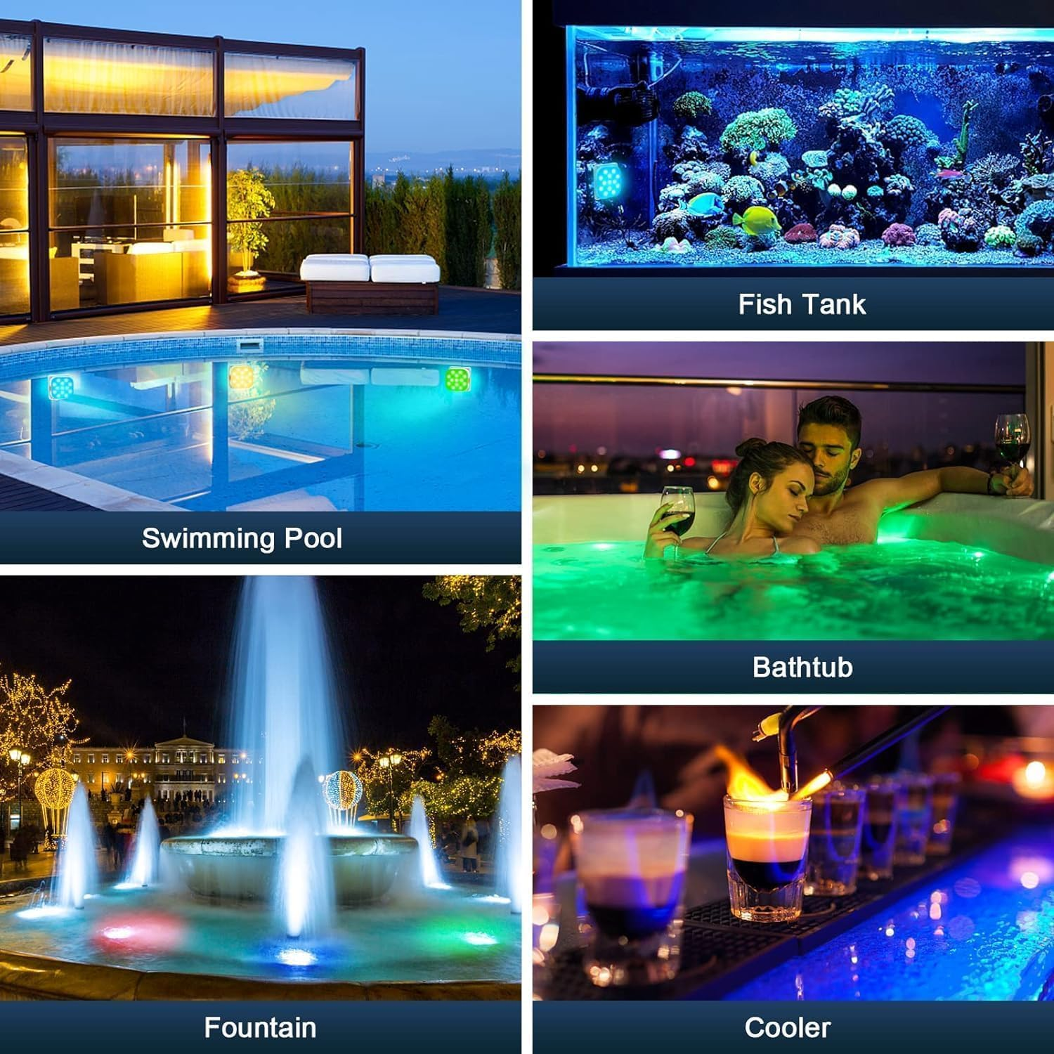 Rechargeable Submersible Pool Lights with Remote, Waterproof Underwater Charging Battery Operated Controlled 16 Color Changing LED with Floating Lights Pool Pond Decoration 4 Pack image number 4