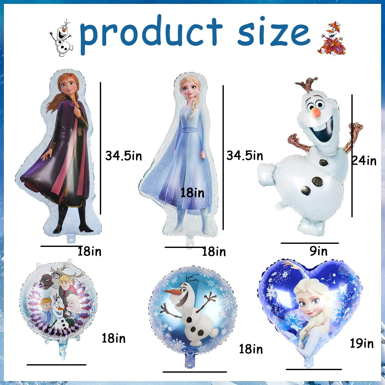 10 Pcs Frozen Birthday Party Balloons Frozen Birthday Party Decorations Frozen Foil Balloons Birthday Party Supplies image number 3