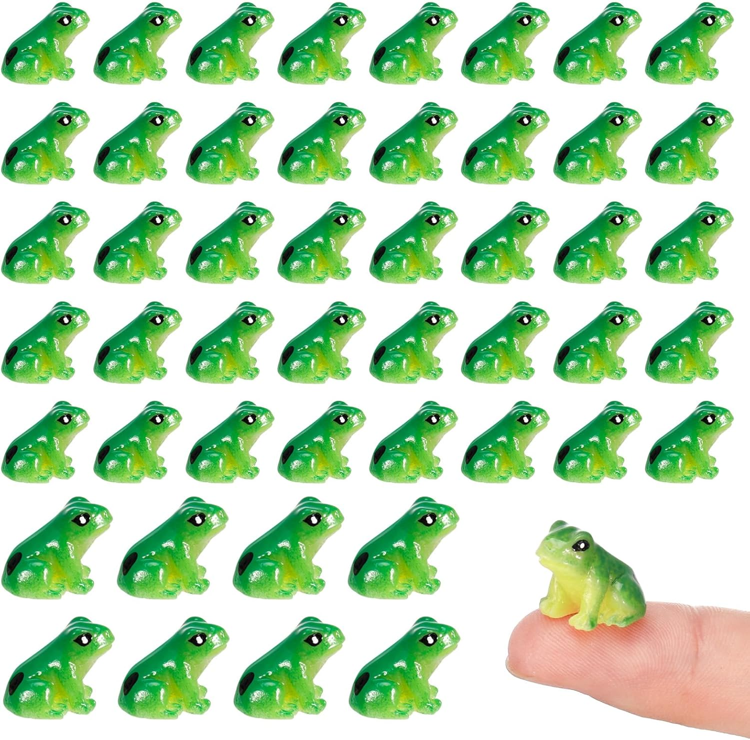 GGSTDDUP 100 Pcs Mini Resin Frogs, Cute Green Frog Tiny Frogs Mini Frogs Figurines Miniature Frogs Animals Figurines Ornament for DIY Crafts Landscape Aquarium Dollhouse Fairy Garden Decor Potted image number 4
