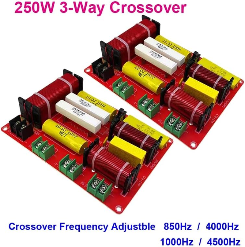 HOOCI 2PCS 3Way 250W Audio Hifi Filter Circuit Board 850Hz/4000Hz Stereo Speaker Crossover Filters 3 Unit Frequency Dividers image number 4