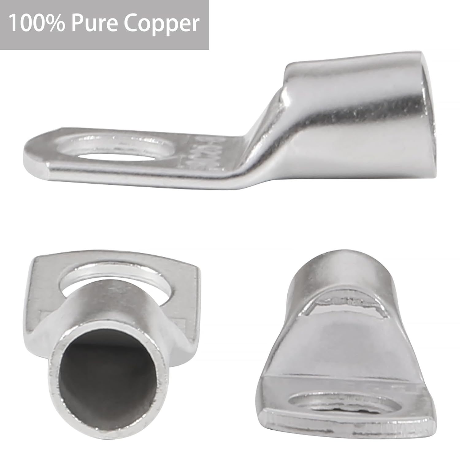 220PCS Copper Wire Lugs with Heat Shrink Set,100Pcs Tinned Battery Copper Cable Lugs Crimp Terminals Kits with 120Pcs Heat Shrink Tubing image number 3