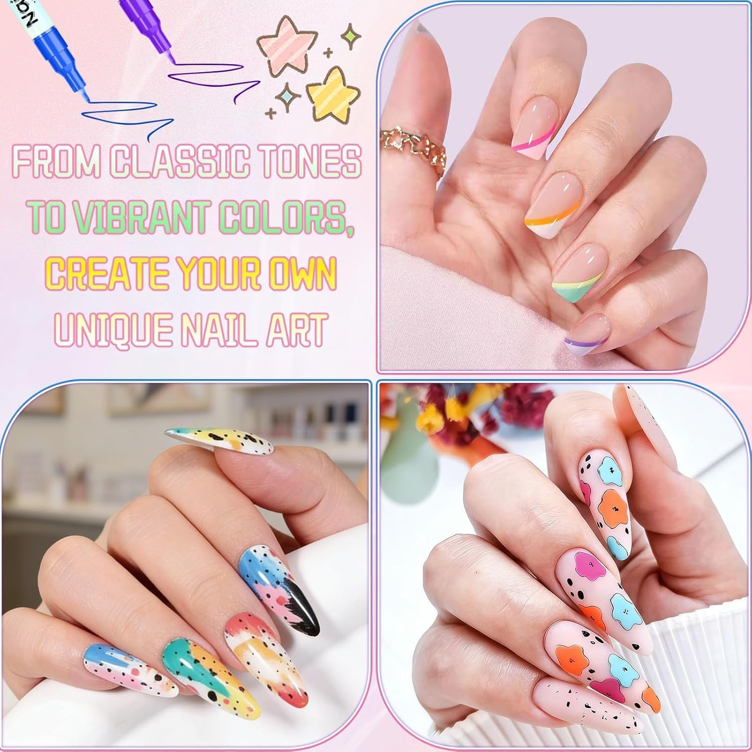 12 Colours Water-Based Acrylic Nail Art Pens Set - 0.5Mm Fine Tip Paint Markers for DIY Manicure - Quick Dry & Waterproof Nail Pens - Salon Quality Nail Design Tools for Women image number 6