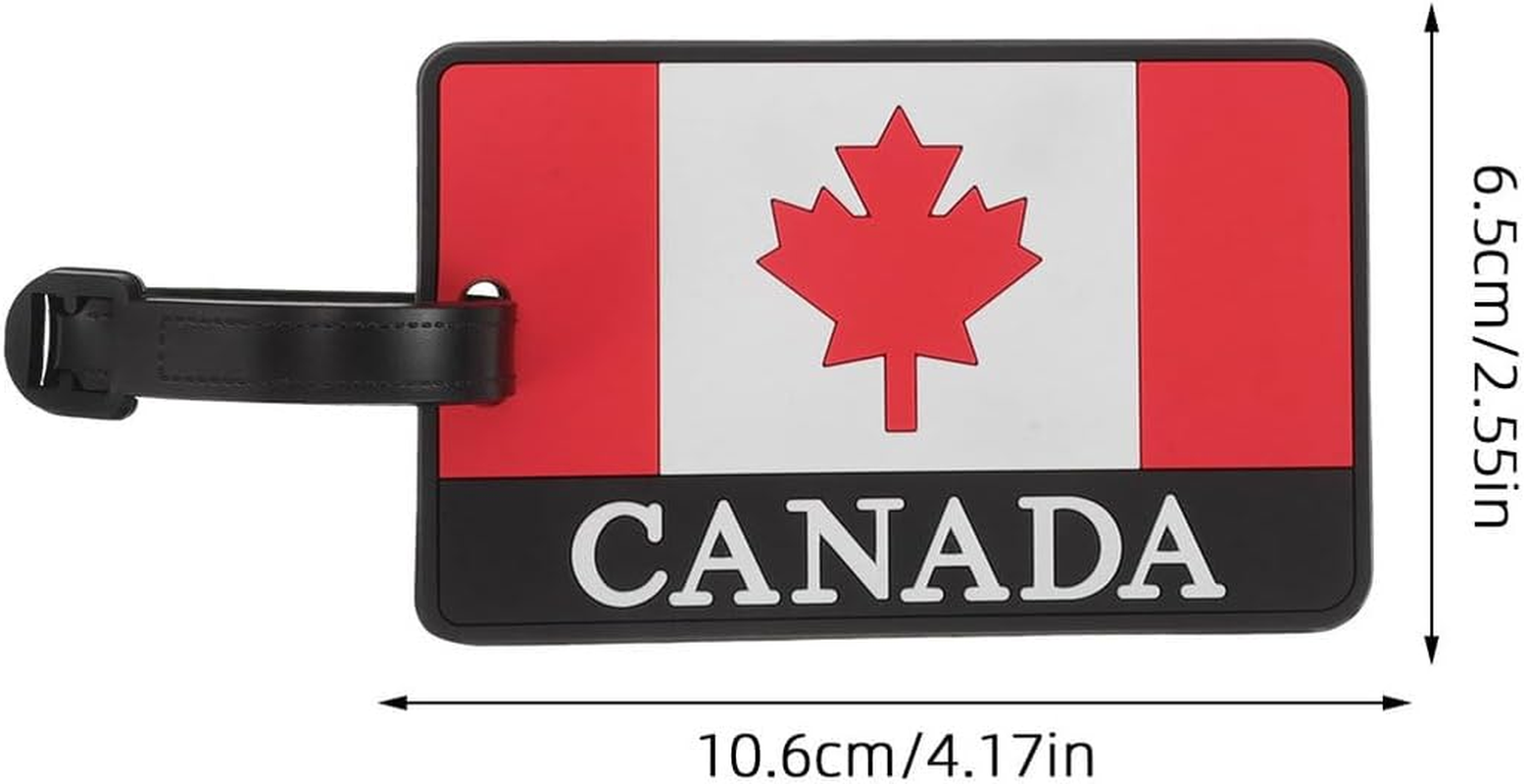 TEHAUX 2Pcs Canada Flag PVC Luggage Tags Attached Strap for Airplane Travel Essentials, Privacy Protection Bag Identification Tags for Suitcase and Backpack image number 6
