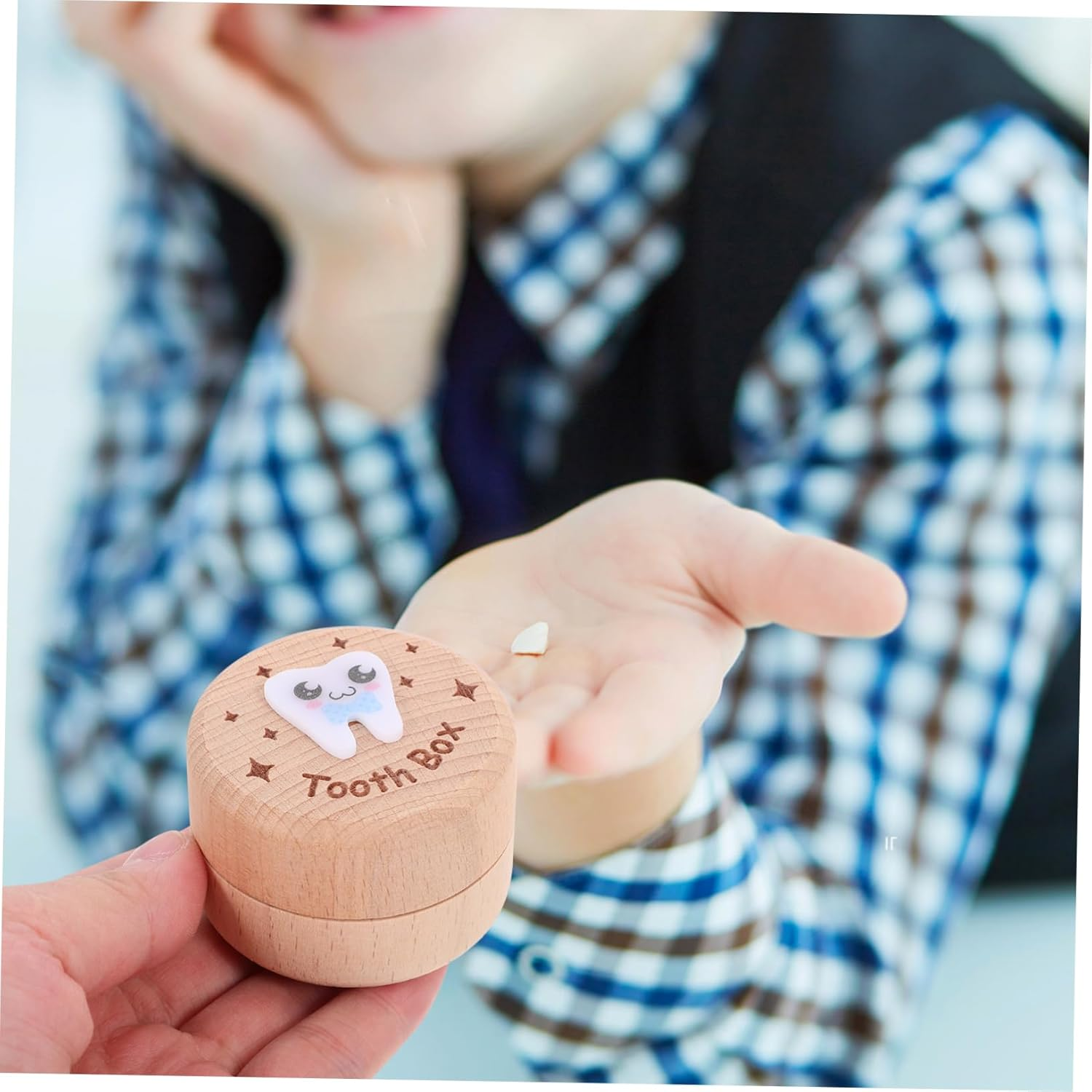 SECFOU Wooden Tooth Box First Tooth Collection Case Boys and Girls Fetal Hair Modern Design image number 6
