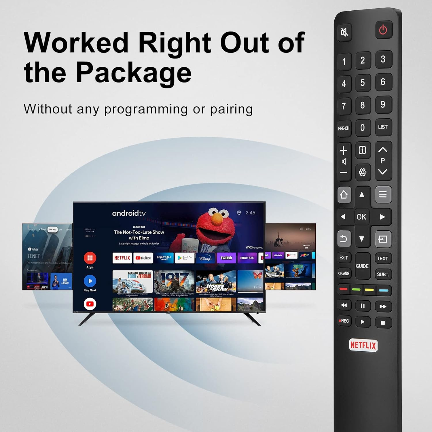 Universal Remote Control RC802N for TCL FFALCON LED 4K UHD HDR Smart Android Tvs, Replacement Remote with Netflix Shortcut Key image number 1