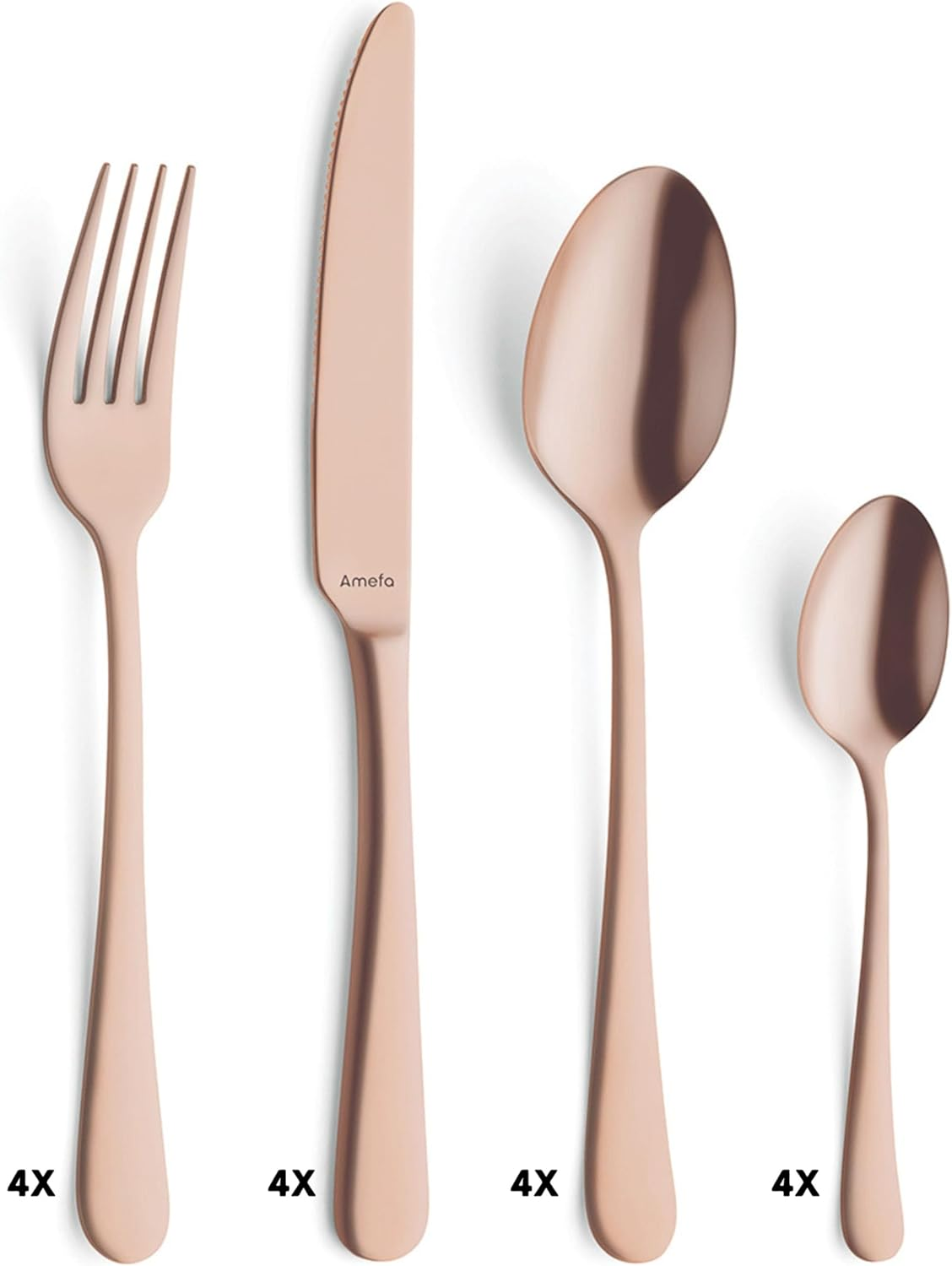 Austin, Stainless Steel, Copper, M&eacute;nag&egrave;re 16 Couverts Pour 4 Personnes image number 6