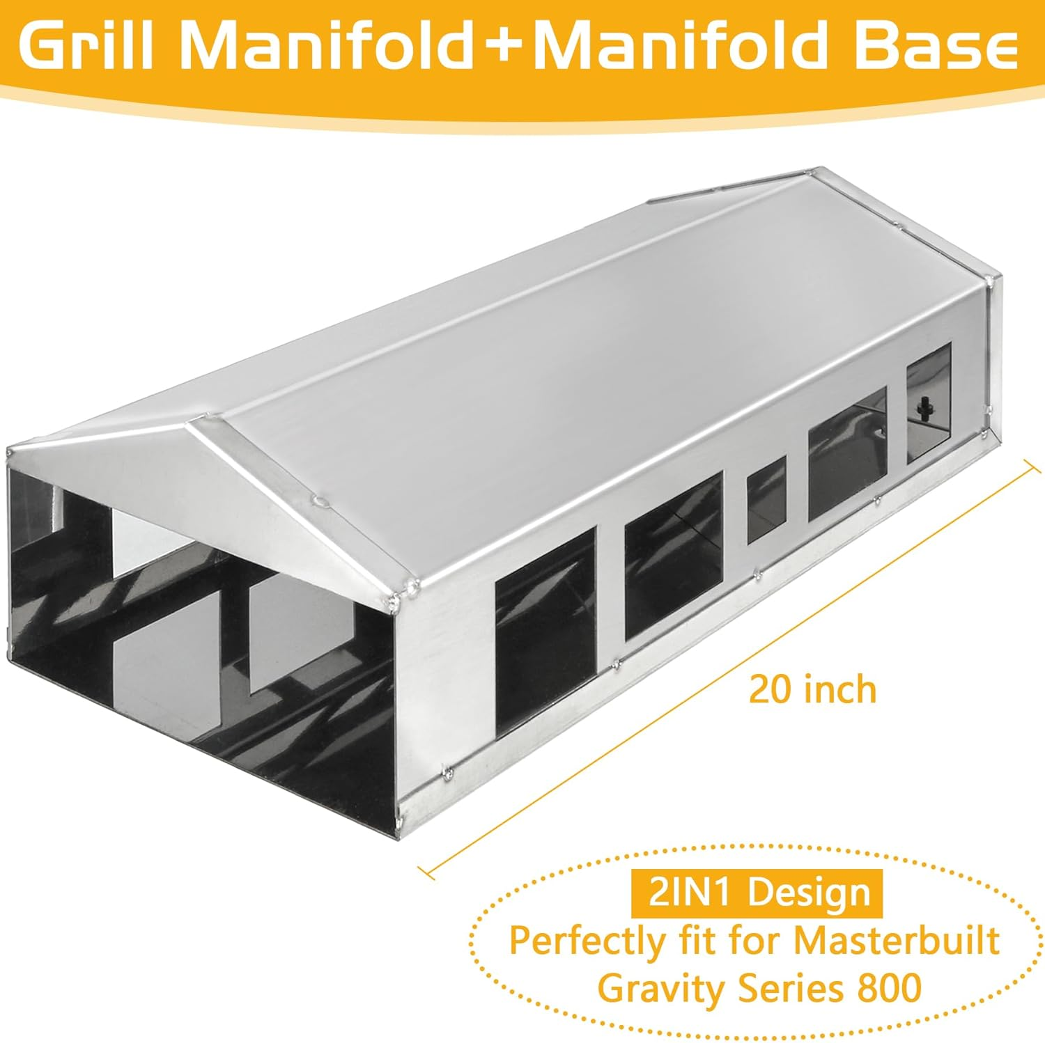 Heat Manifold Replacement Kit for Masterbuilt Gravity Series 800 Smoker Parts MB20040122 MB20040221 Grill Replace Part NO 9904200046 Heating Shield Cover with Base
